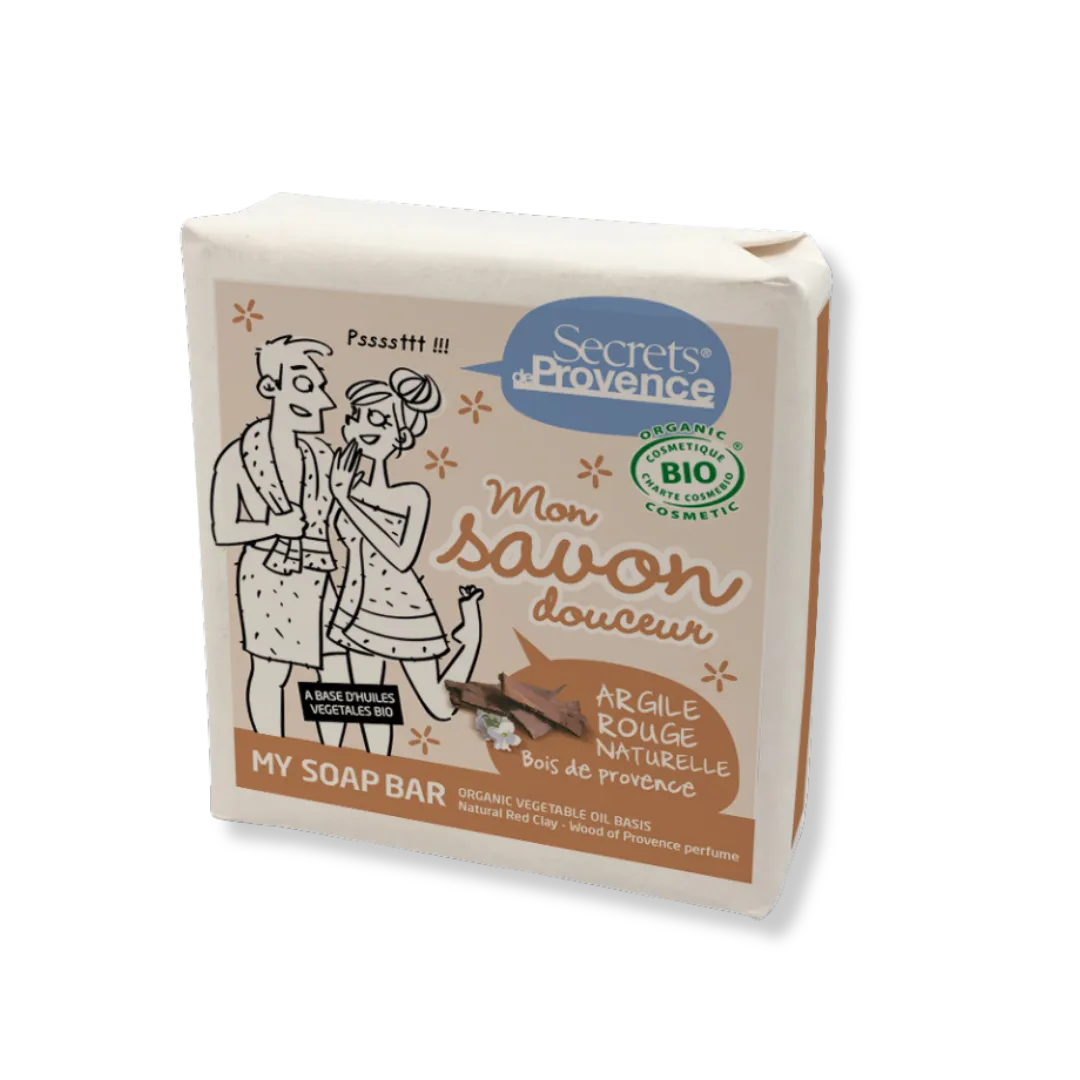 Gentle Red Clay Organic Soap with Provence Wood Scent - Pure n' Bio