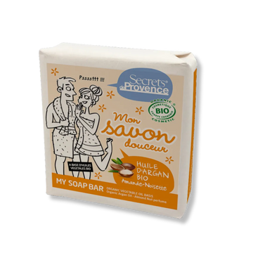 Organic Argan Oil Soap with Almond-Hazelnut Scent - Pure n' Bio