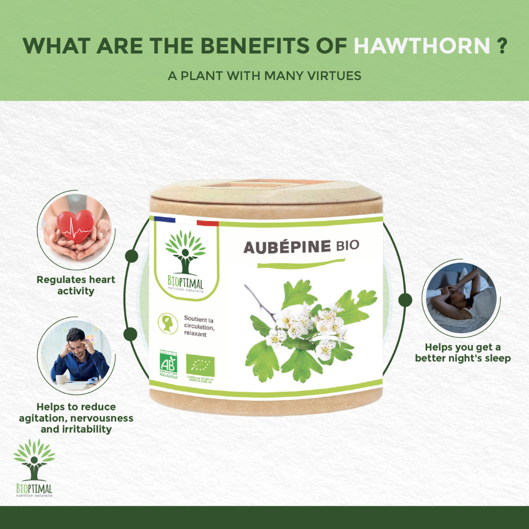 Organic Hawthorn Relaxation & Anti-Stress Food Supplement - Pure n' Bio