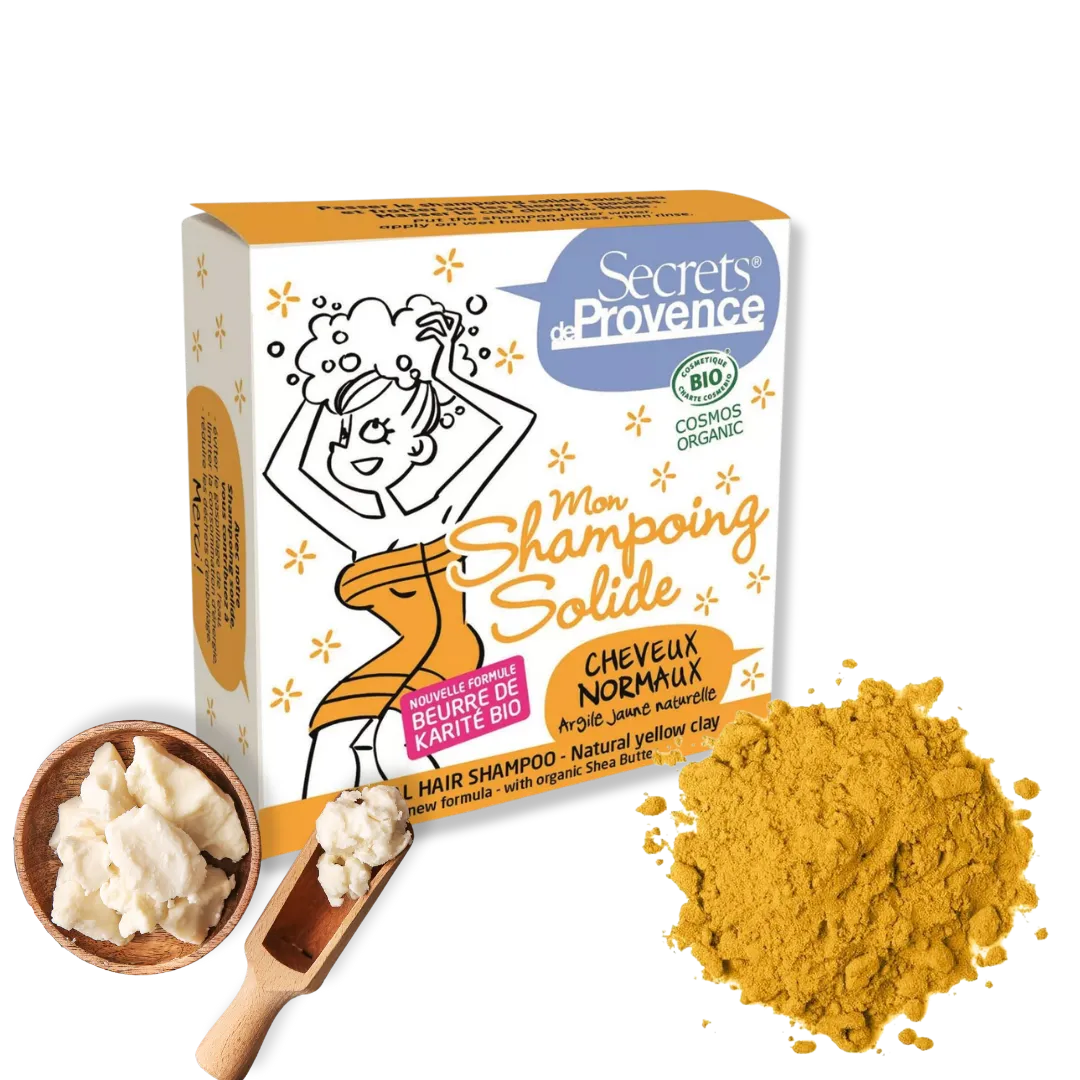 Organic Yellow Clay Solid Shampoo for Normal Hair - Pure n' Bio