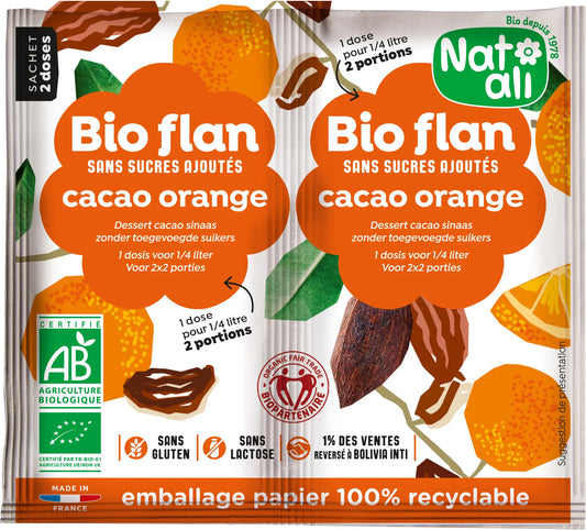 Organic Bioflan Cocoa Orange Dessert