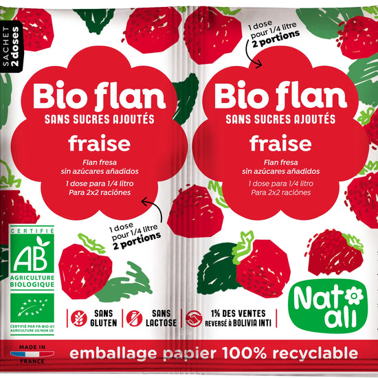 Bio-Flan Organic Dessert - Available in Strawberry, Raspberry, and Rose Flavors - Pure n' Bio