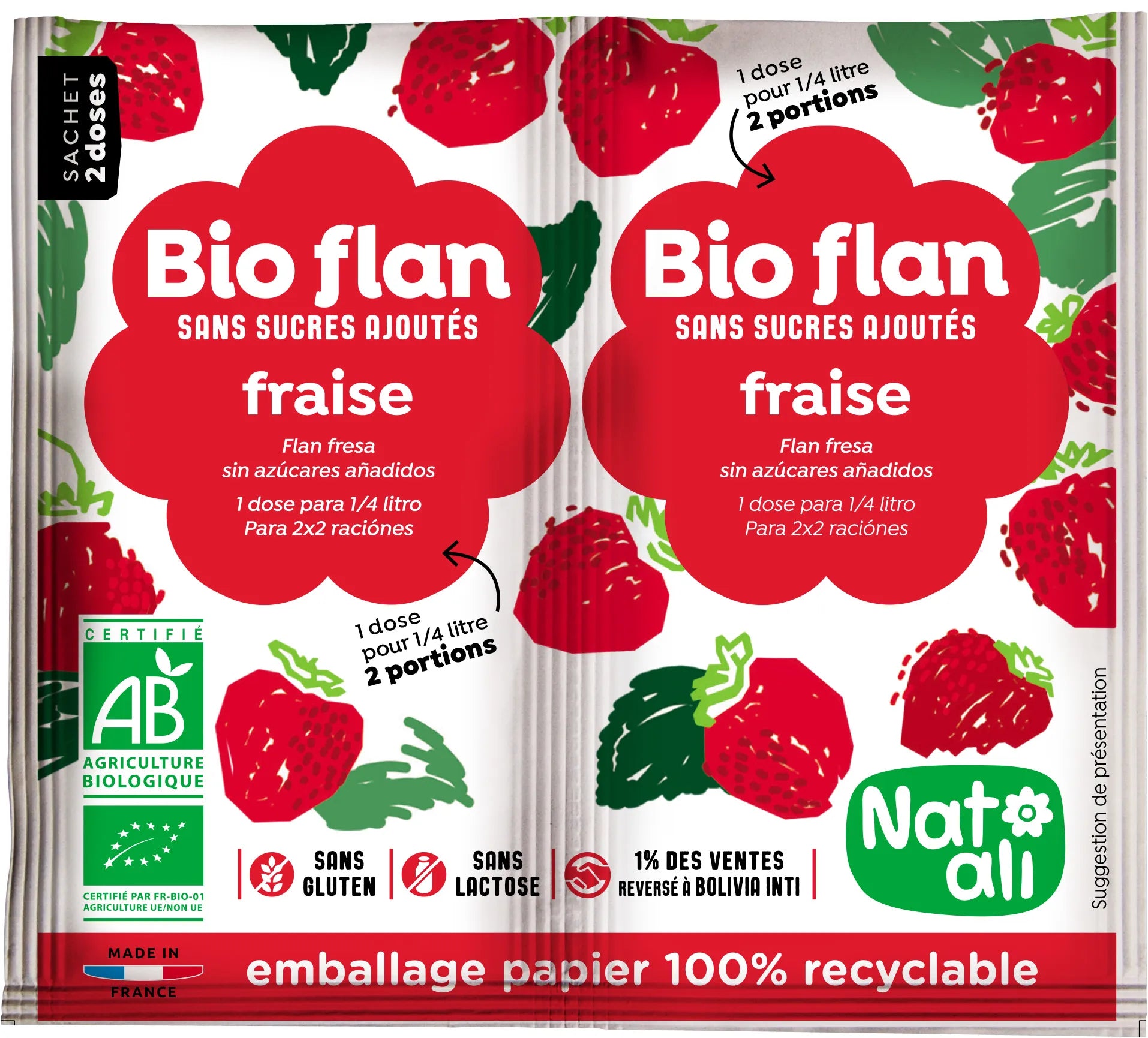 Bio-Flan Organic Dessert - Available in Strawberry, Raspberry, and Rose Flavors - Pure n' Bio