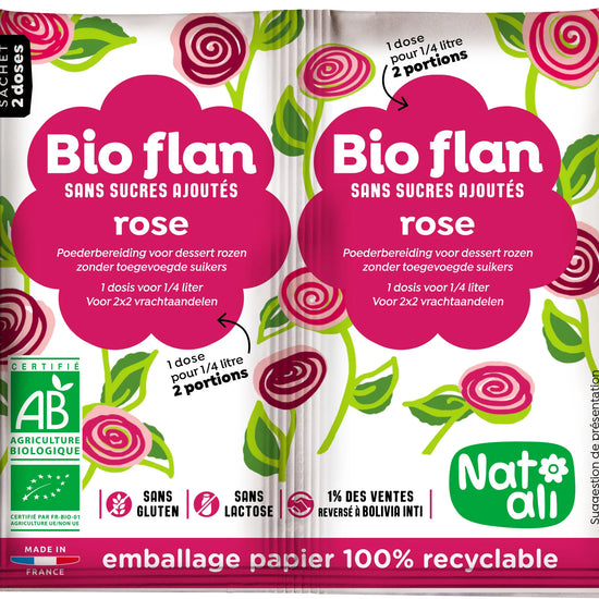 Bio-Flan Organic Dessert - Available in Strawberry, Raspberry, and Rose Flavors - Pure n' Bio