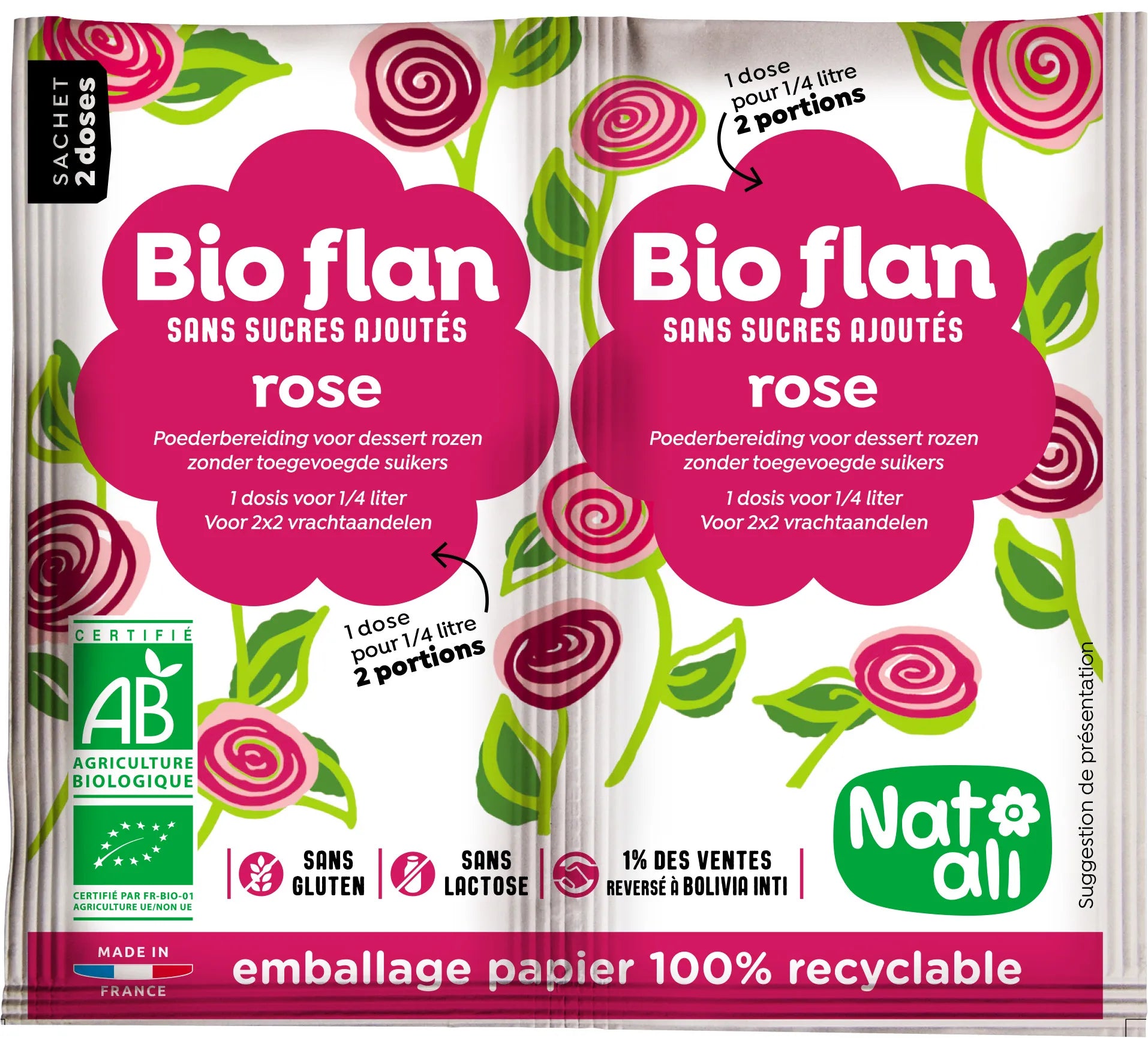 Bio-Flan Organic Dessert - Available in Strawberry, Raspberry, and Rose Flavors - Pure n' Bio