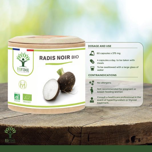 Organic Black Radish Food Supplement For Hair and Skin - Pure n' Bio