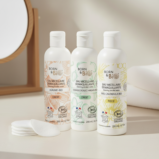 Organic micellar water trio — rose, argan & honey — ECOCERT certified | Pure n' Bio