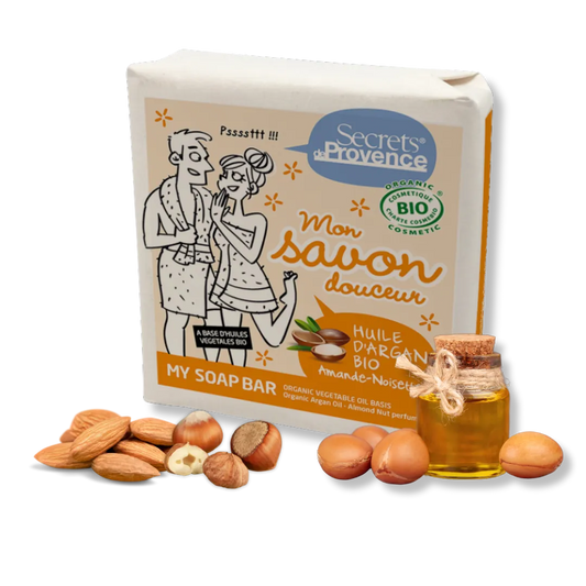 Organic Argan Oil Soap with Almond-Hazelnut Scent - Pure n' Bio