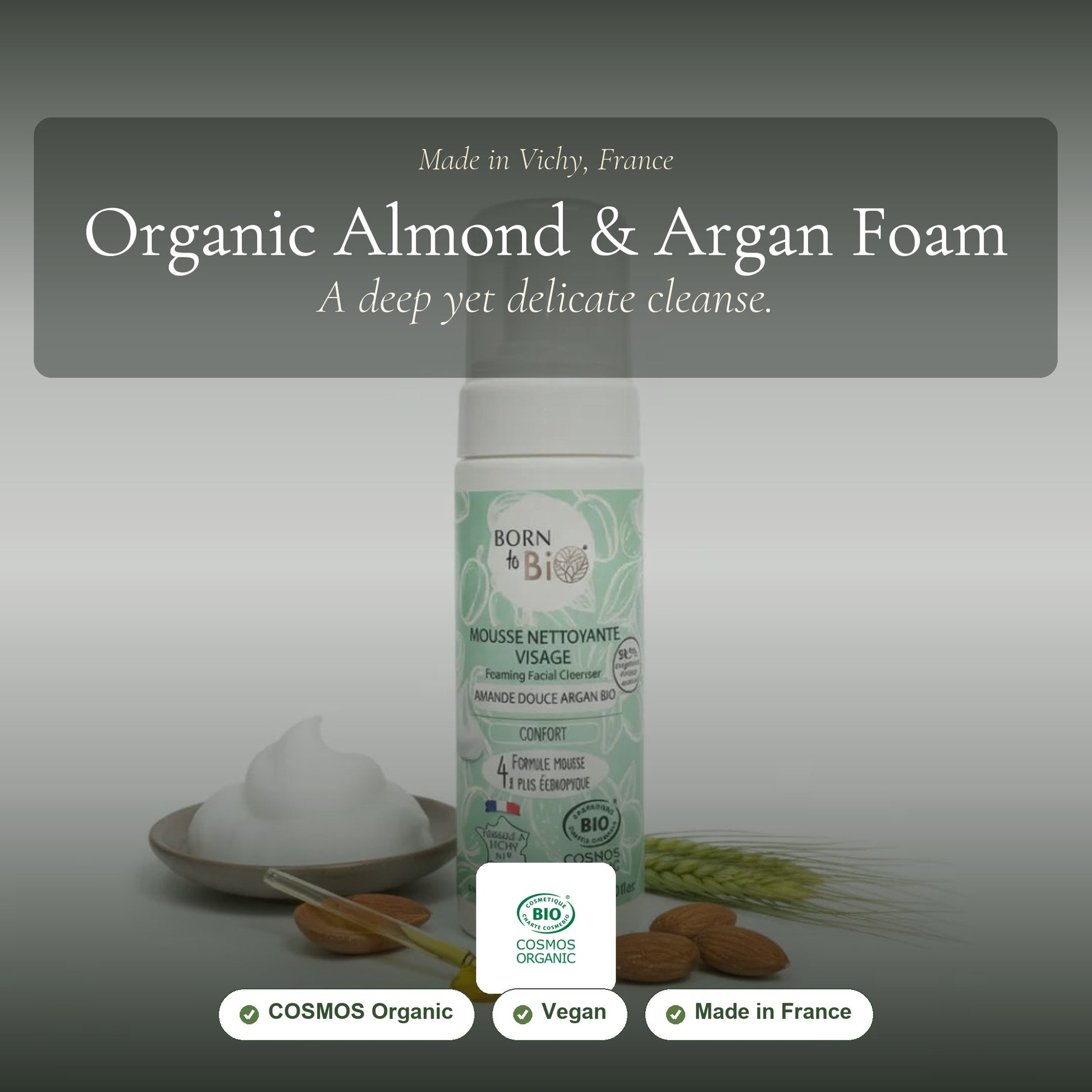 Organic Almond & Argan Face Cleansing Foam – slide 1