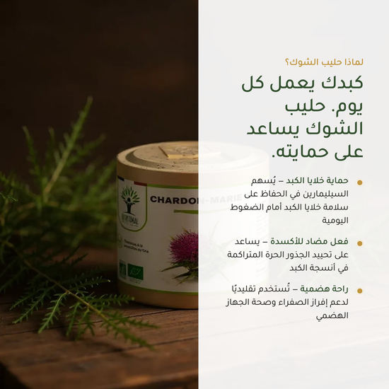 حليب الشوك لحماية الكبد – السيليمارين فلافونويد نشط – مكمّل غذائي عضوي | بيور آن بيو
