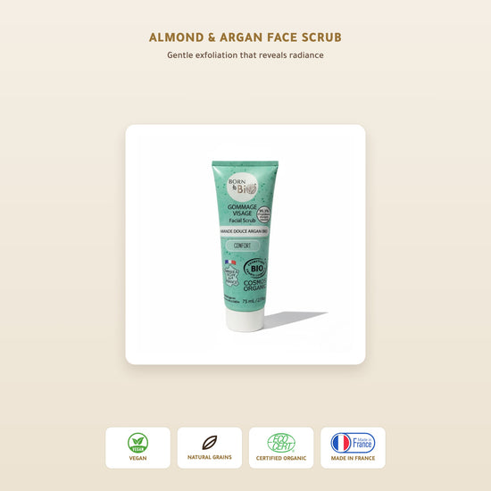 Sweet Almond Argan Face Scrub– Made in Vichy, France | Born to Bio Vichy – slide 1