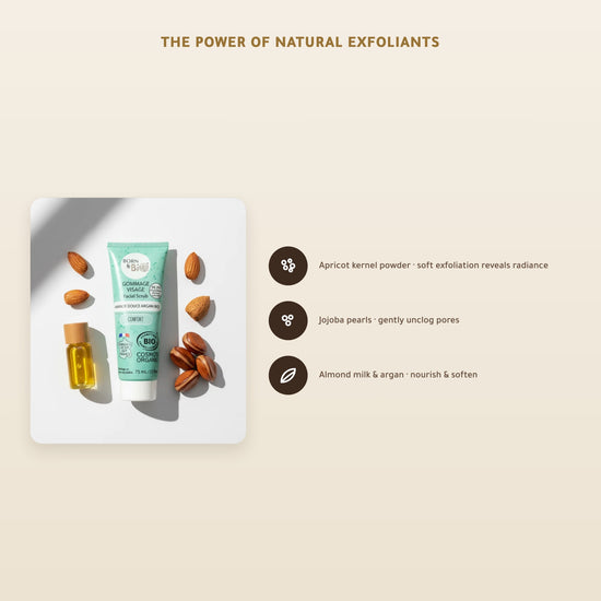 Sweet Almond Argan Face Scrub– Made in Vichy, France | Born to Bio Vichy – slide 3