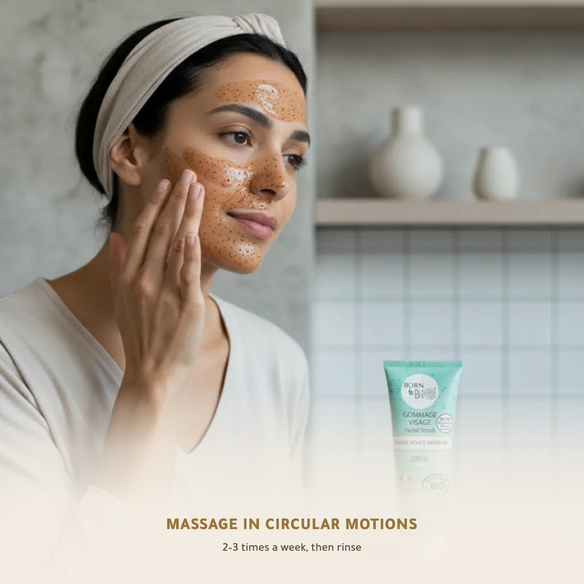 Sweet Almond Argan Face Scrub– Made in Vichy, France | Born to Bio Vichy – slide 4