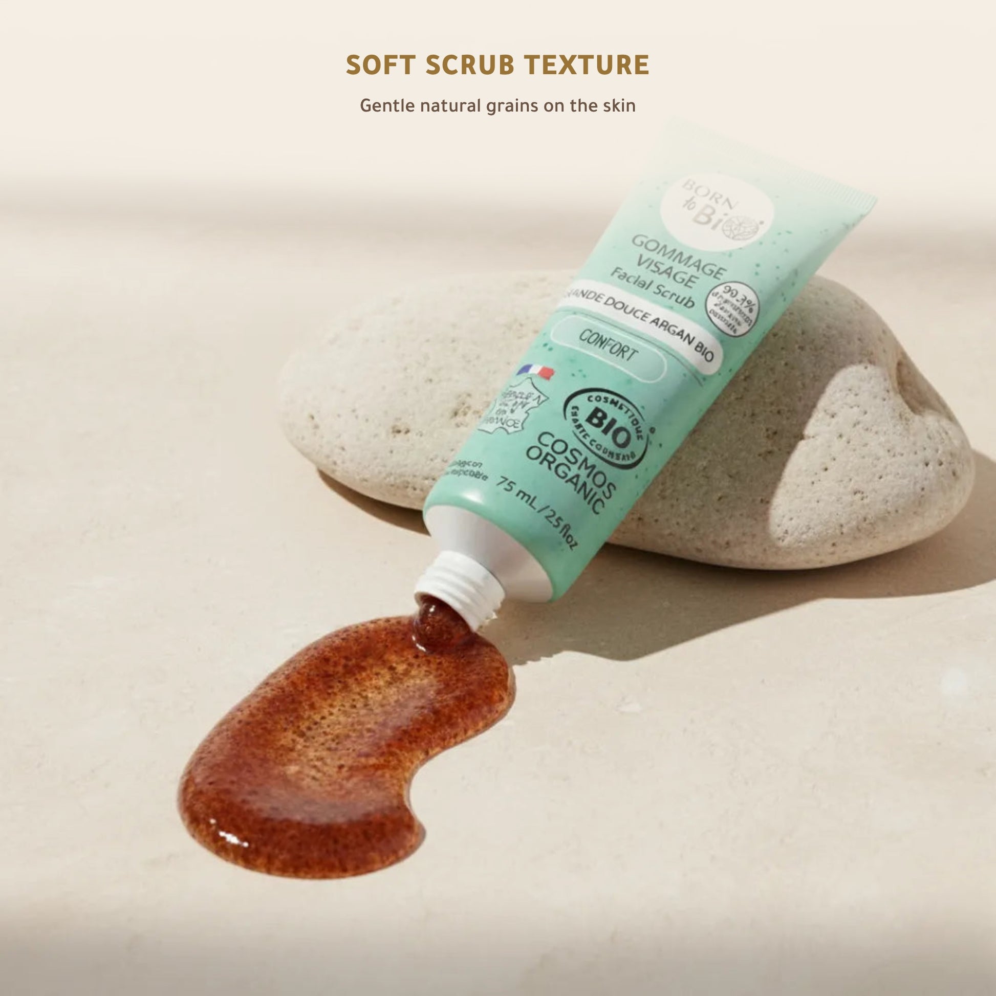 Sweet Almond Argan Face Scrub– Made in Vichy, France | Born to Bio Vichy – slide 5