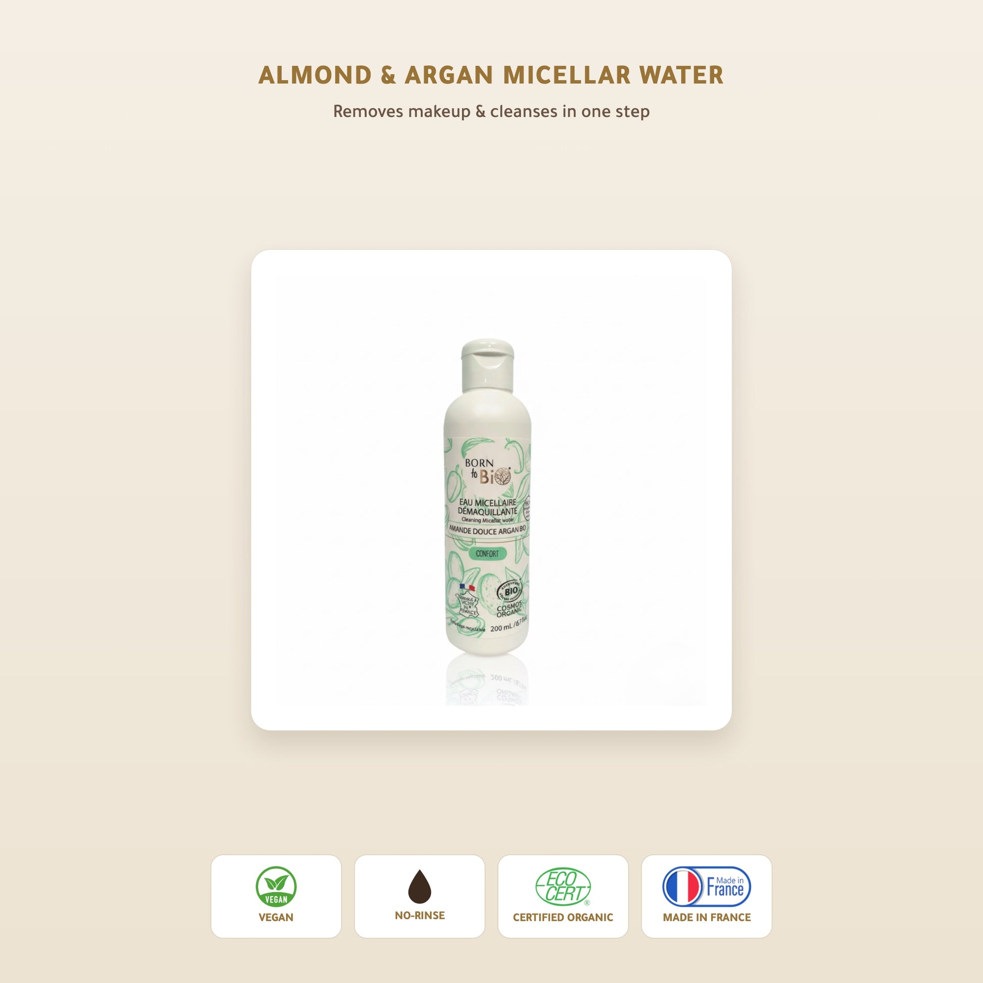 [EN] Organic Almond & Argan Micellar Water – Made in Vichy, France | Born to Bio Vichy – slide 1