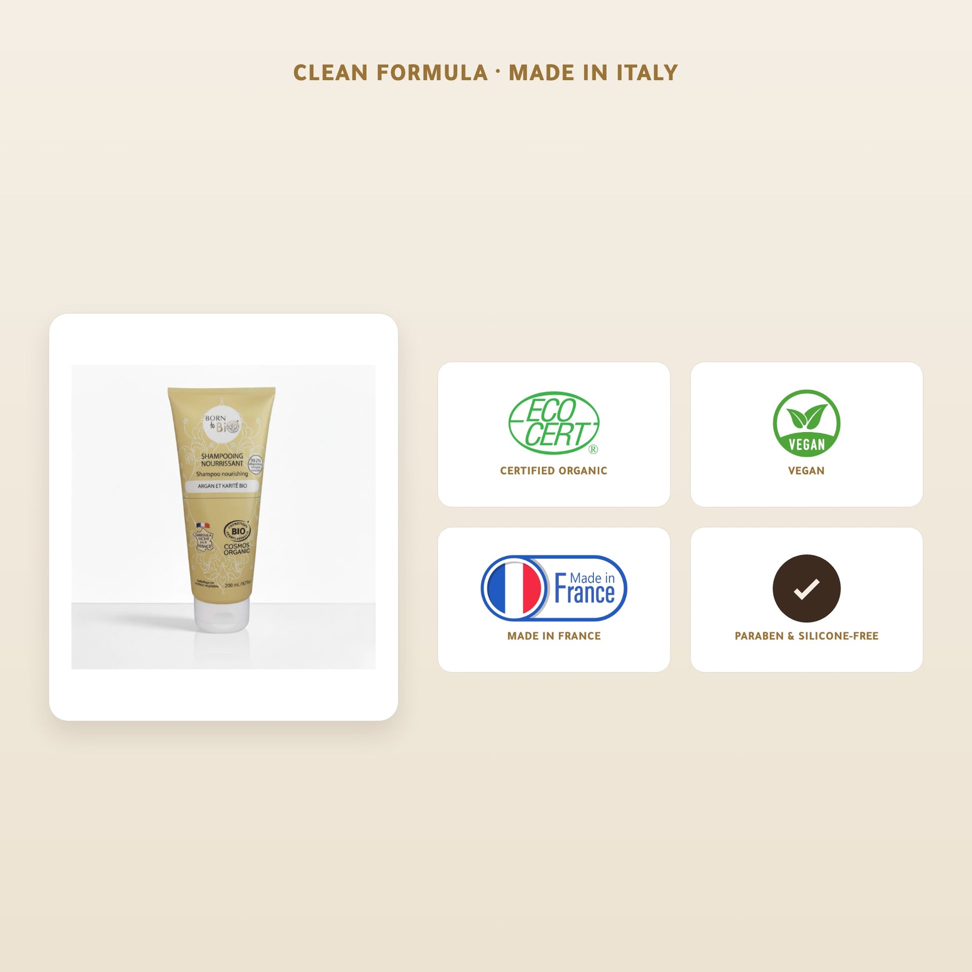 Organic Nourishing Argan & Shea Shampoo for Dry Hair – Certified Organic | Born to Bio Vichy – slide 5