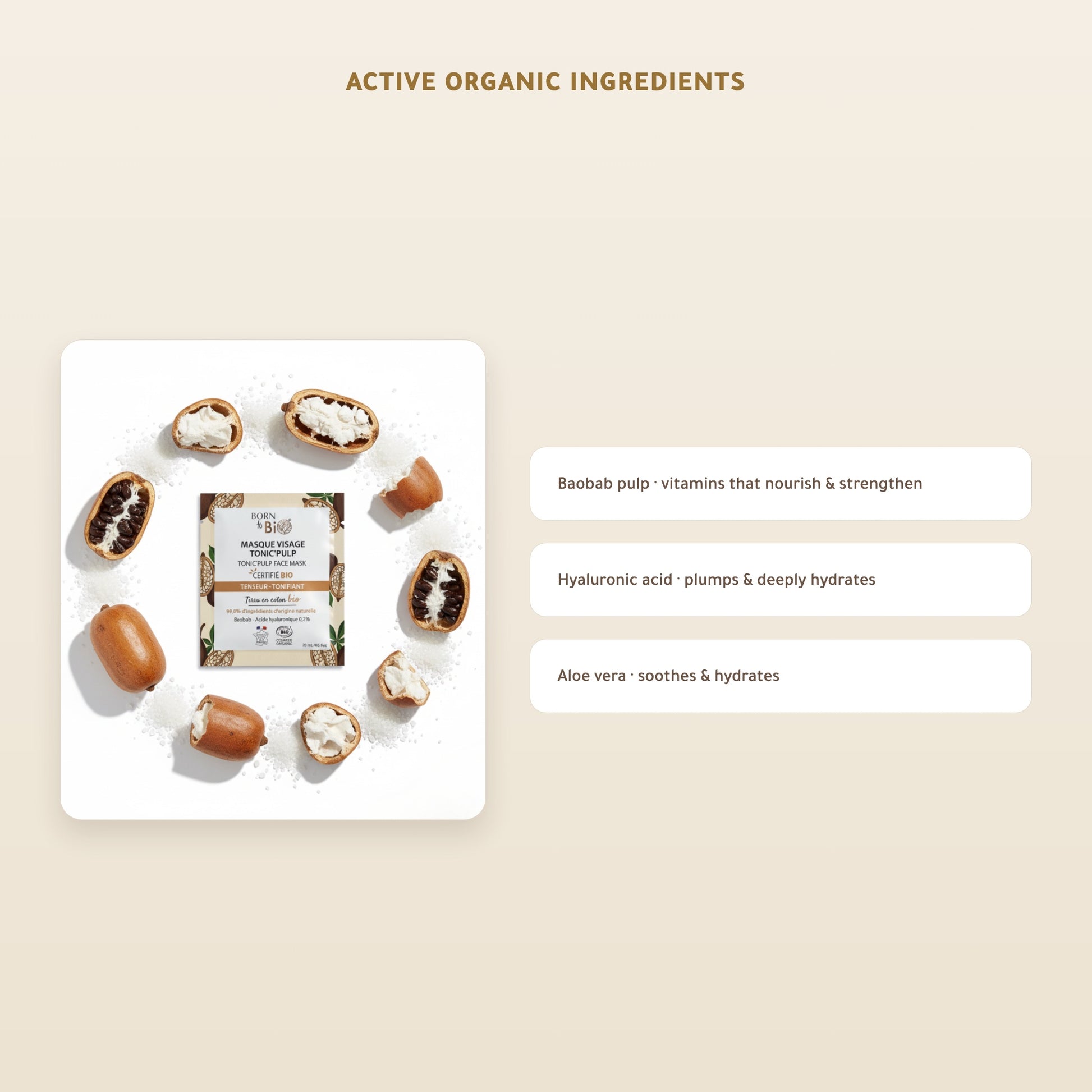 [EN] Organic Cotton Mask with Baobab Extract – Certified Organic | Born to Bio Vichy – slide 3