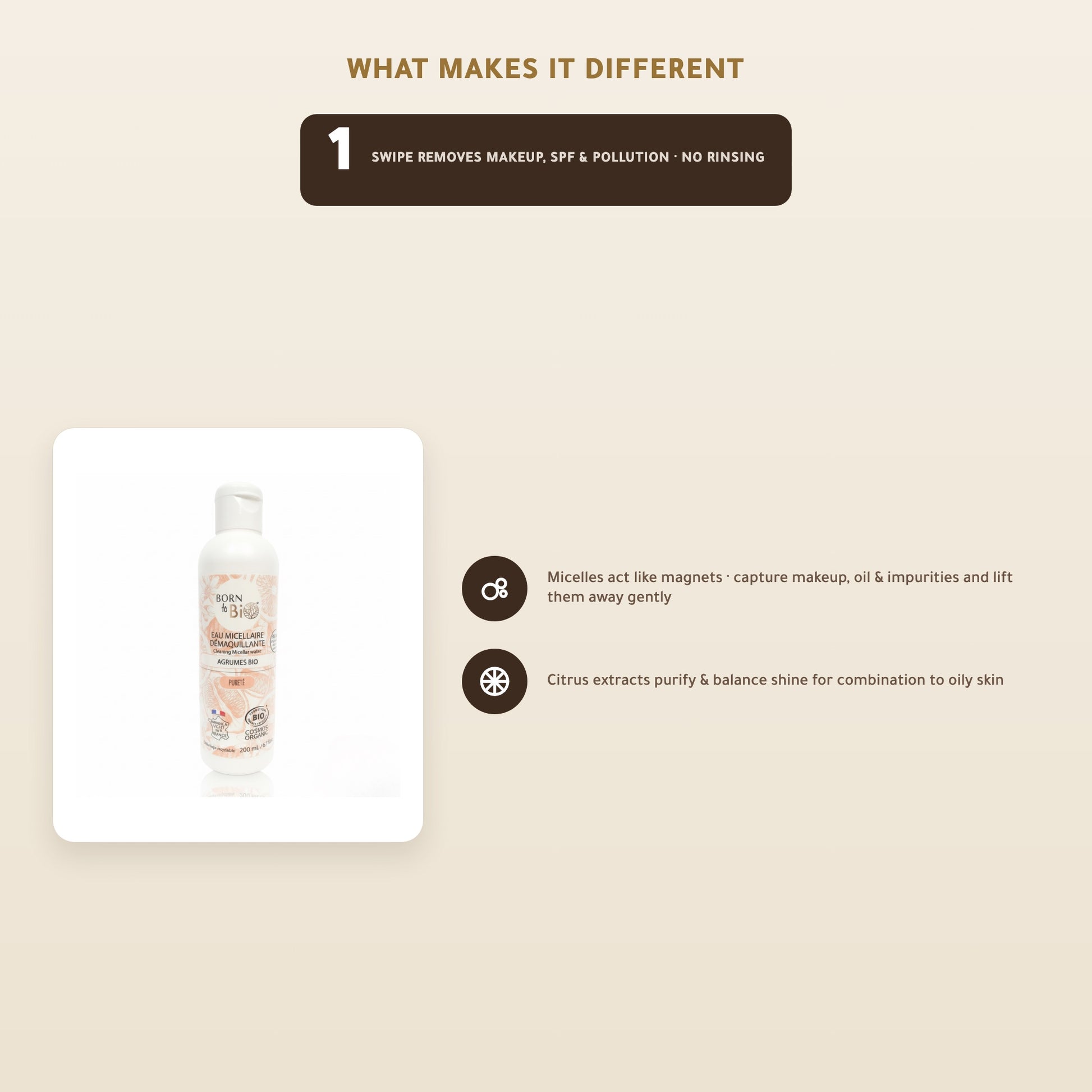 Organic Citrus Micellar Water – Made in Vichy, France | Born to Bio Vichy – slide 2