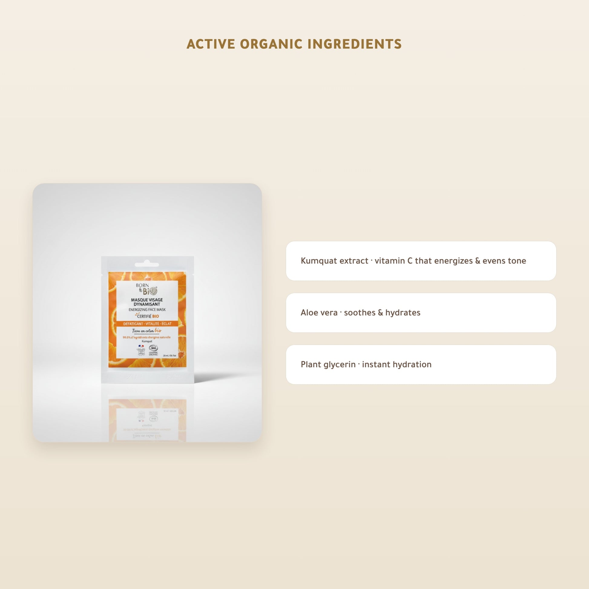 Organic Energizing Cotton Face Mask – Certified Organic | Born to Bio Vichy – slide 3
