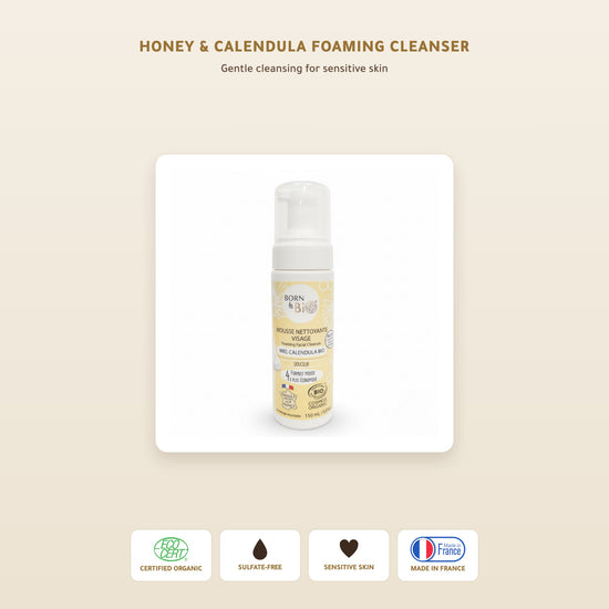 Organic Honey & Calendula Foaming Face Cleanser – Made in Vichy, France | Born to Bio Vichy – slide 1