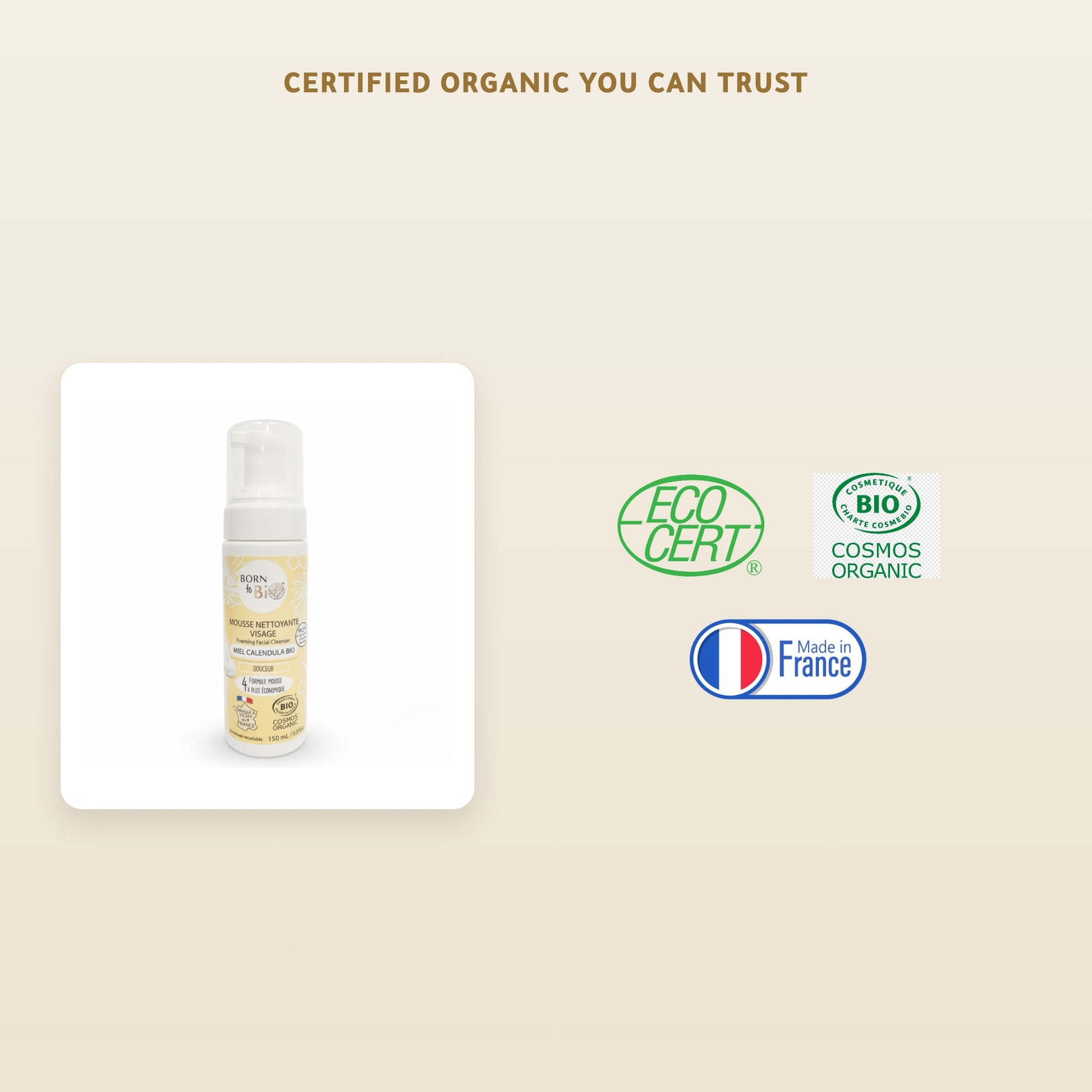 Organic Honey & Calendula Foaming Face Cleanser – Made in Vichy, France | Born to Bio Vichy – slide 7