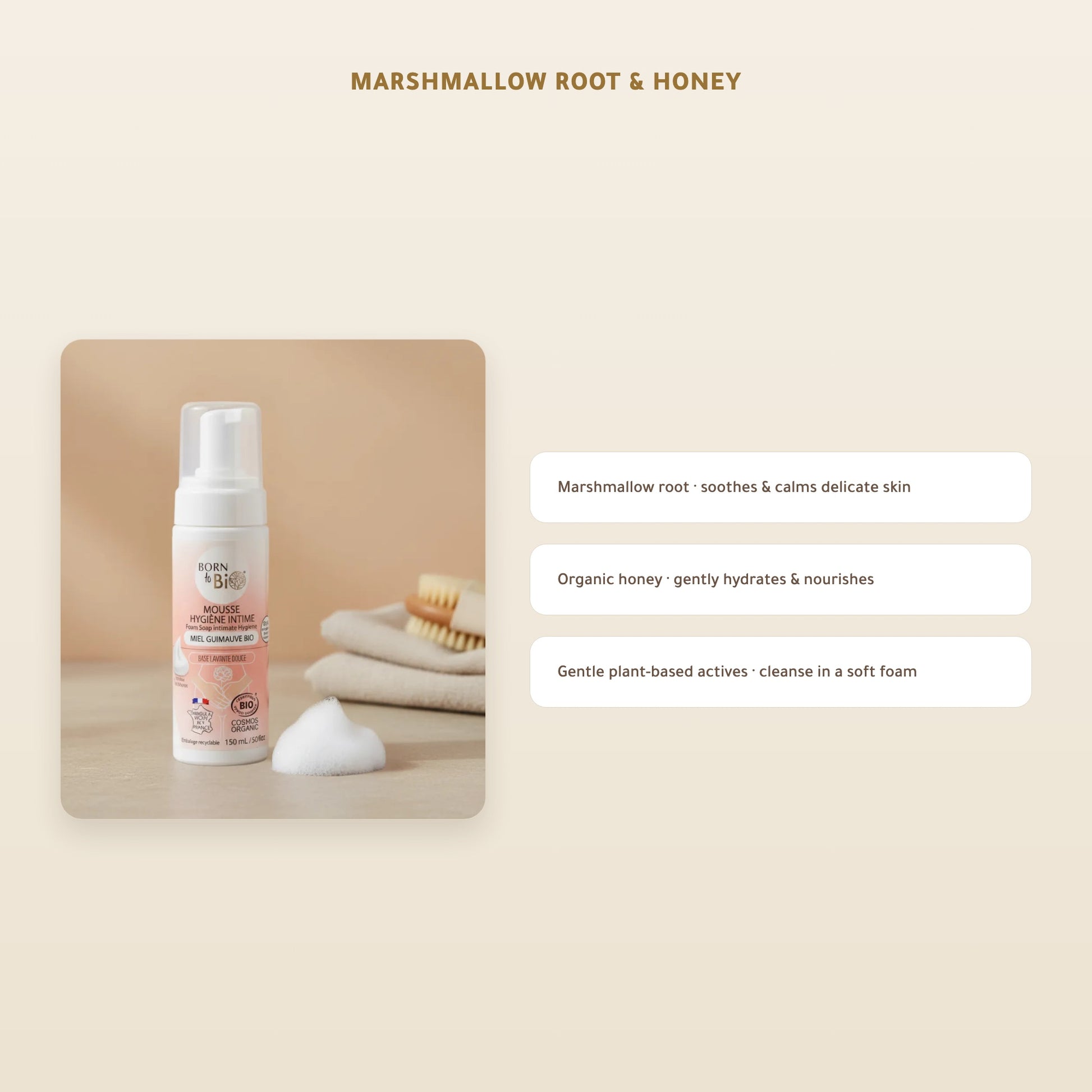 Organic Honey & Marshmallow Intimate Foam | Born to Bio Vichy – slide 3