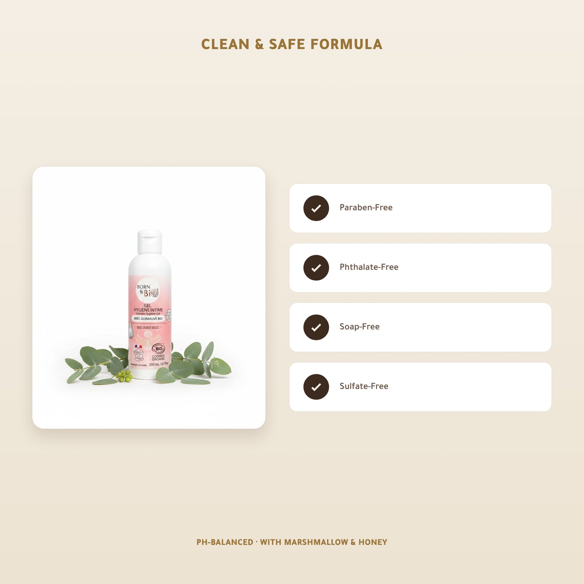 [EN] Organic Honey & Marshmallow Intimate Wash Gel – Certified Organic | Born to Bio Vichy – slide 2