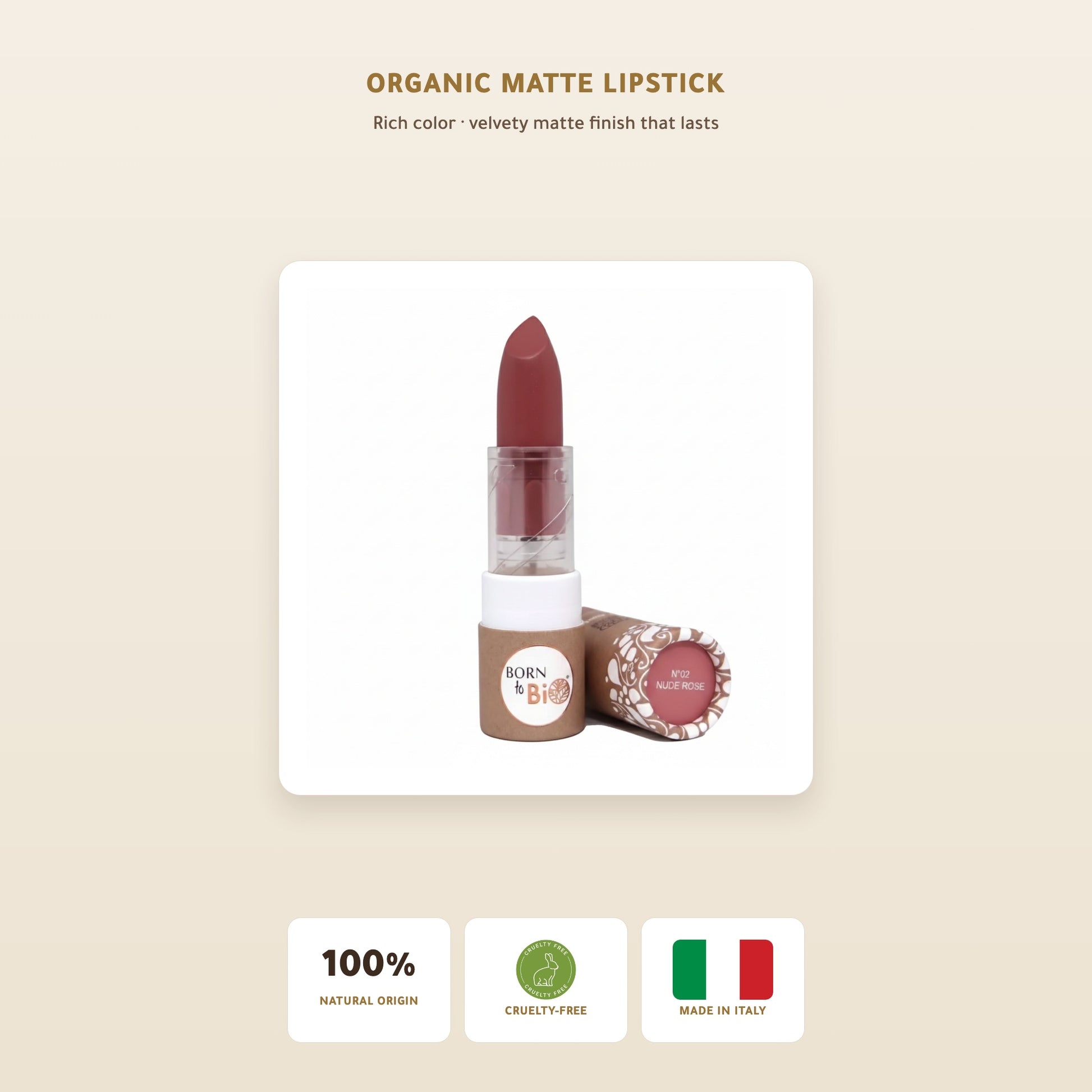 [EN] Organic Matte Lipstick – French Formula | Born to Bio Vichy – slide 1