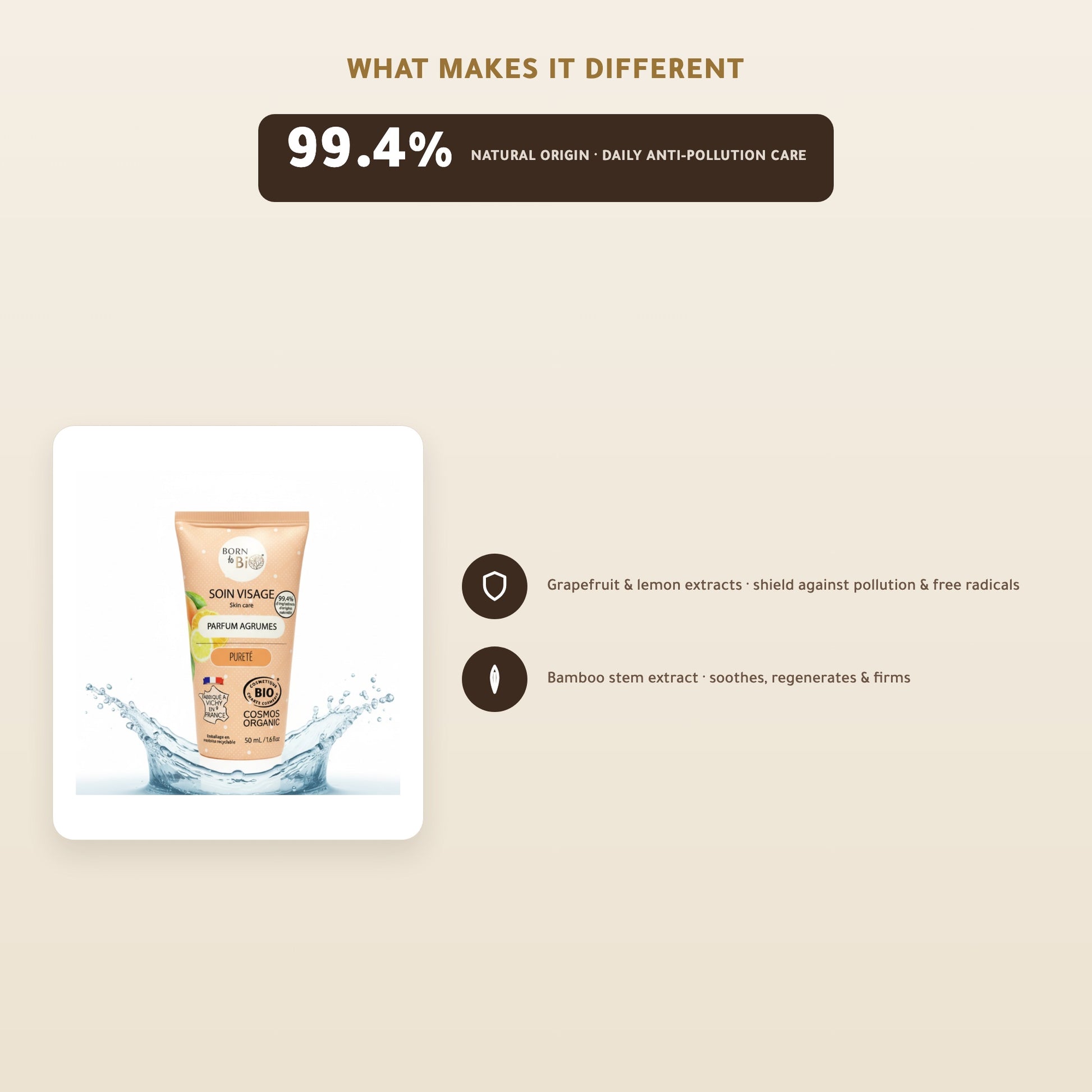 [EN] Organic Purity Face Cream – Made in Vichy, France | Born to Bio Vichy – slide 2
