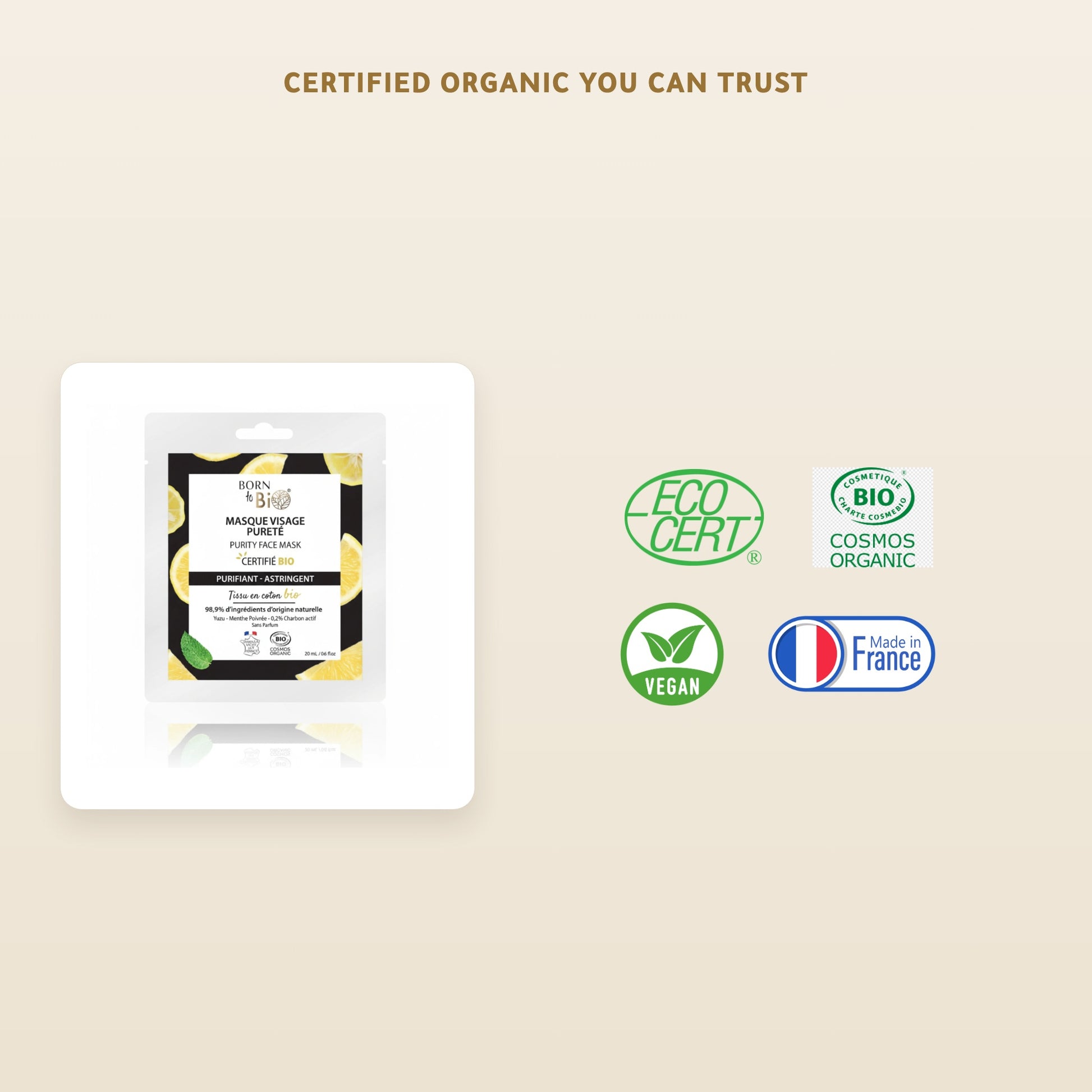 Organic Purity Cotton Face Mask – Made in Vichy, France | Born to Bio Vichy – slide 5