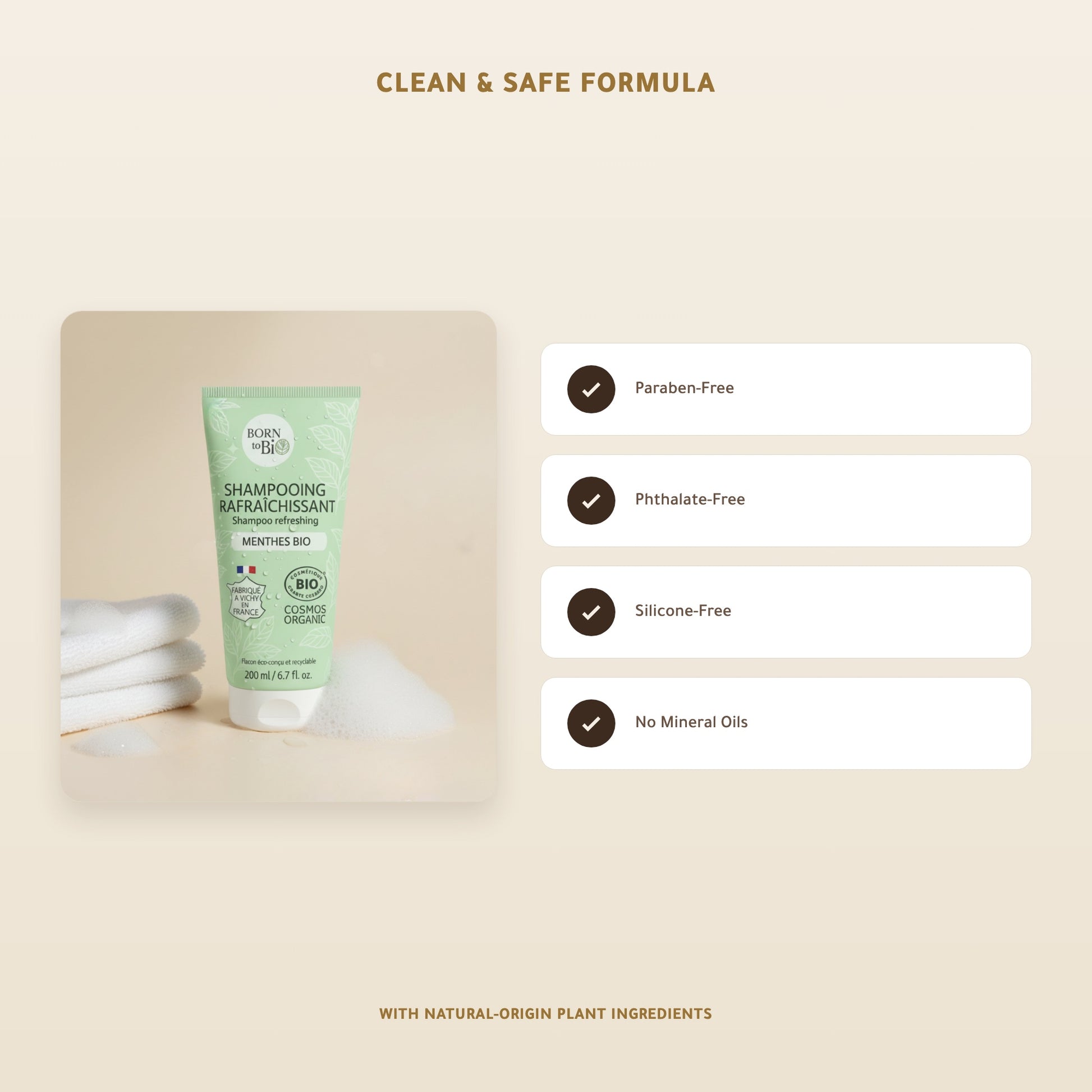 Refreshing Mint Shampoo for Oily Hair – Certified Organic | Born to Bio Vichy – slide 2