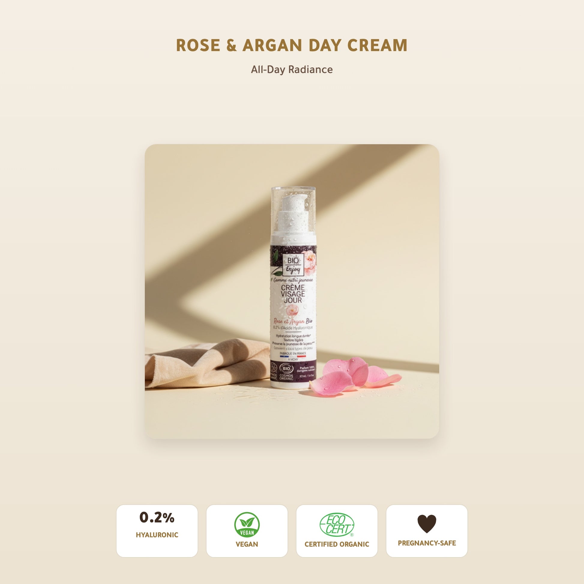 [EN] Organic Rose & Argan Day Cream – Certified Organic | Born to Bio Vichy – slide 1