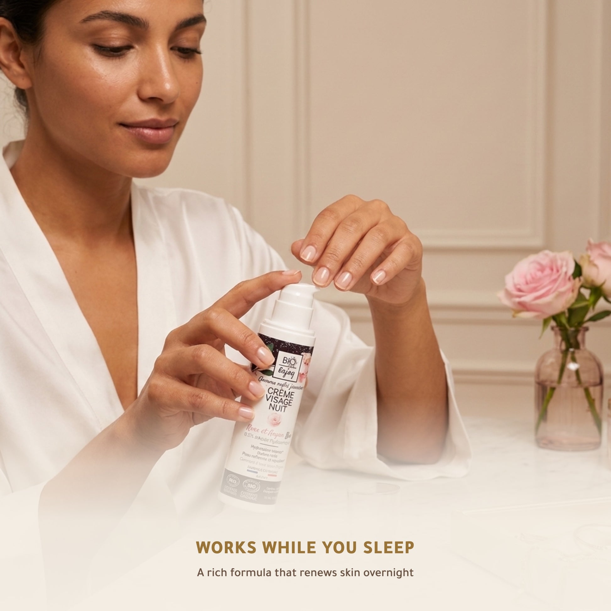 Organic Rose & Argan Night Cream – Overnight Hydration & Renewal with Damask Rose, Argan & Hyaluronic Acid | Born to Bio – slide 5