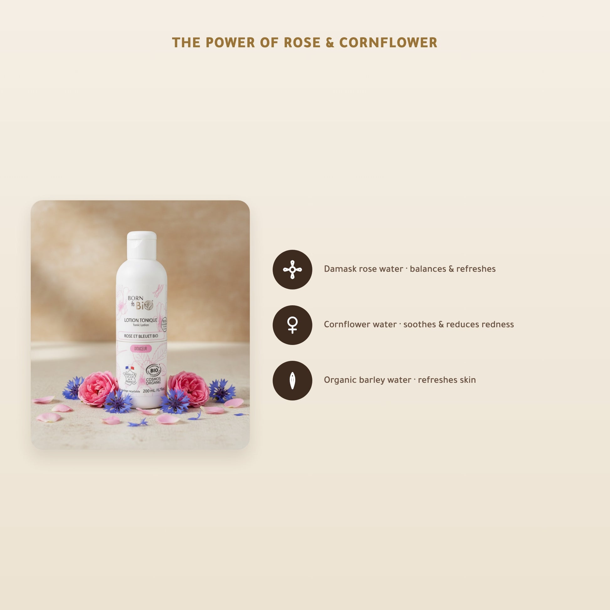 Organic Rose & Cornflower Toner – Made in Vichy, France | Born to Bio Vichy – slide 3