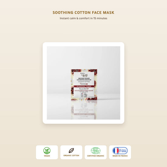 Organic Cotton Soothing Care Face Mask – Certified Organic | Born to Bio Vichy – slide 1