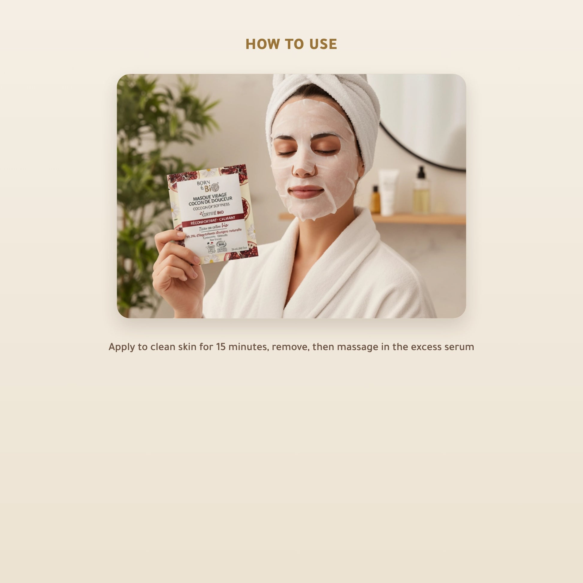 Organic Cotton Soothing Care Face Mask – Certified Organic | Born to Bio Vichy – slide 4