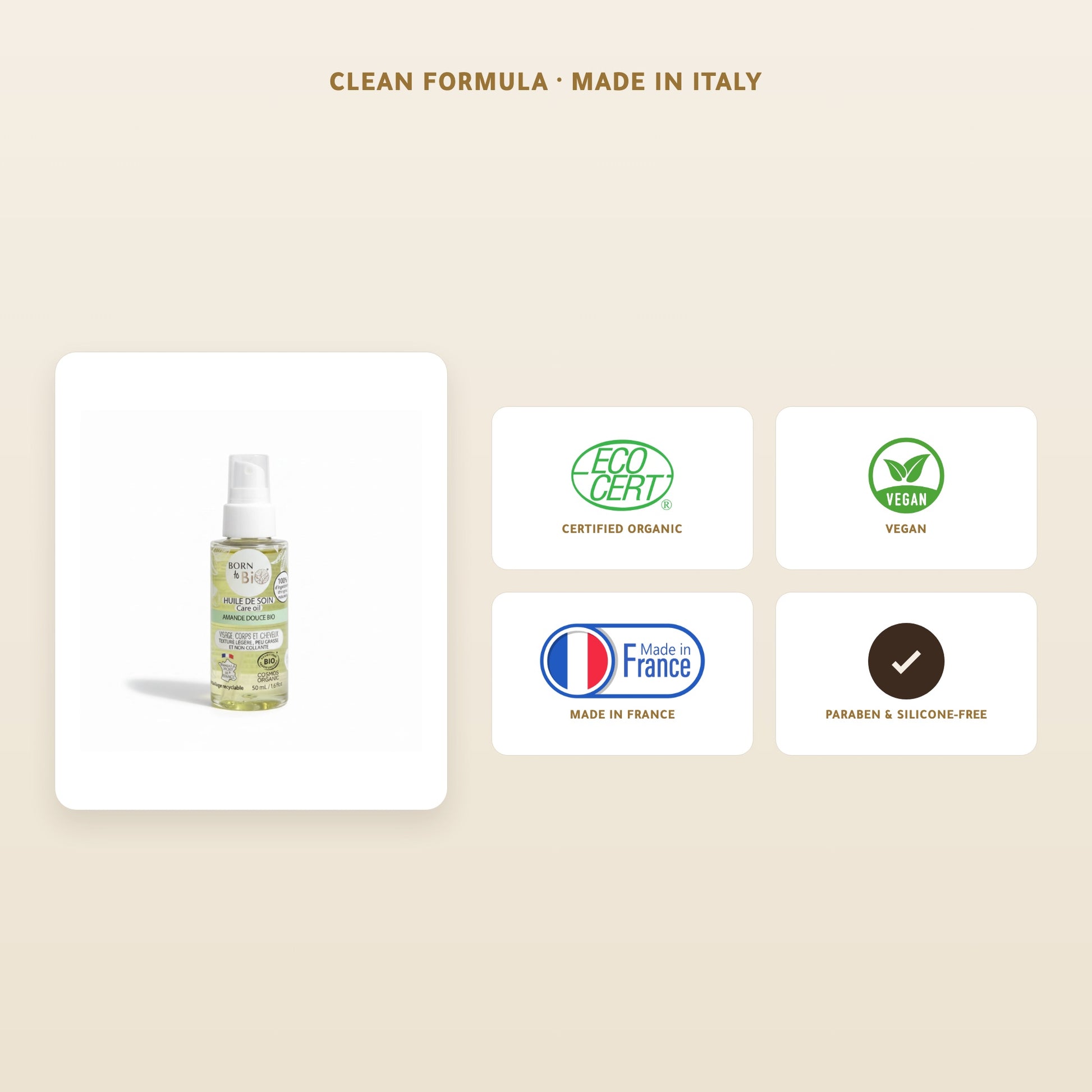 Organic Sweet Almond Care Oil – Certified Organic | Born to Bio Vichy – slide 5