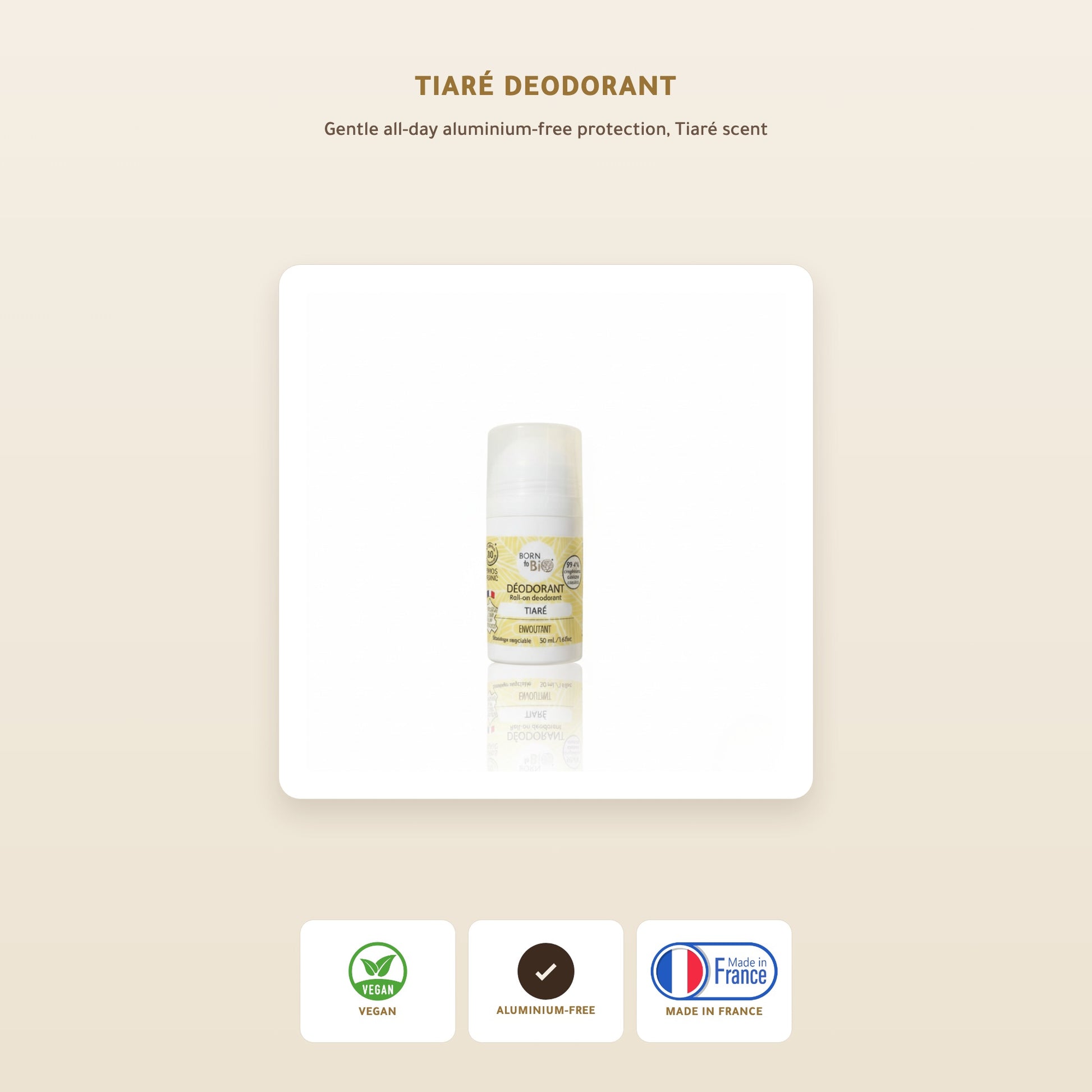 Organic Tiaré Deodorant – Made in Vichy, France | Born to Bio Vichy – slide 1