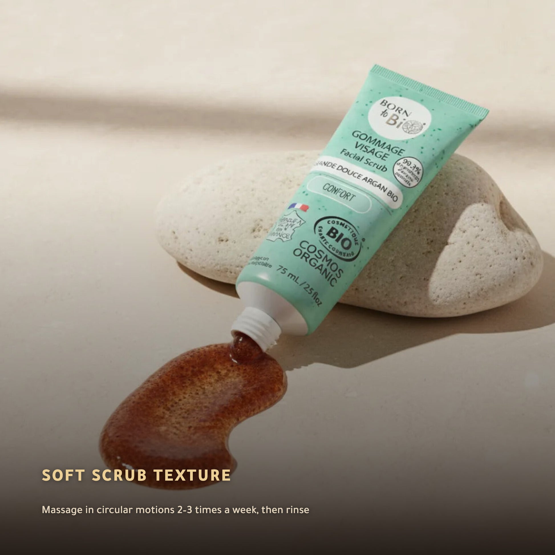 Sweet Almond Argan Face Scrub– Made in Vichy, France | Born to Bio Vichy – slide 4