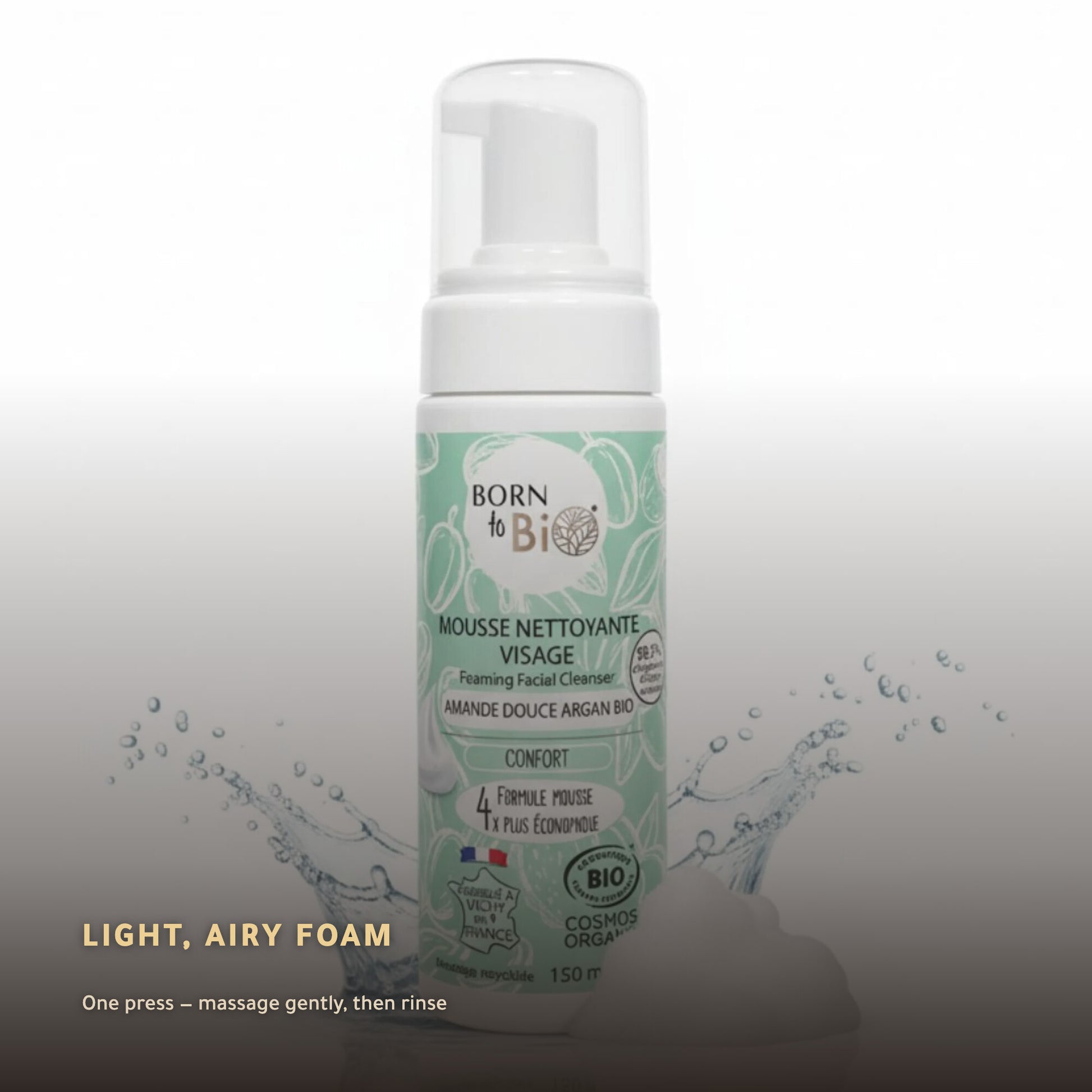 Organic Almond & Argan Face Cleansing Foam | Born to Bio Vichy – slide 4