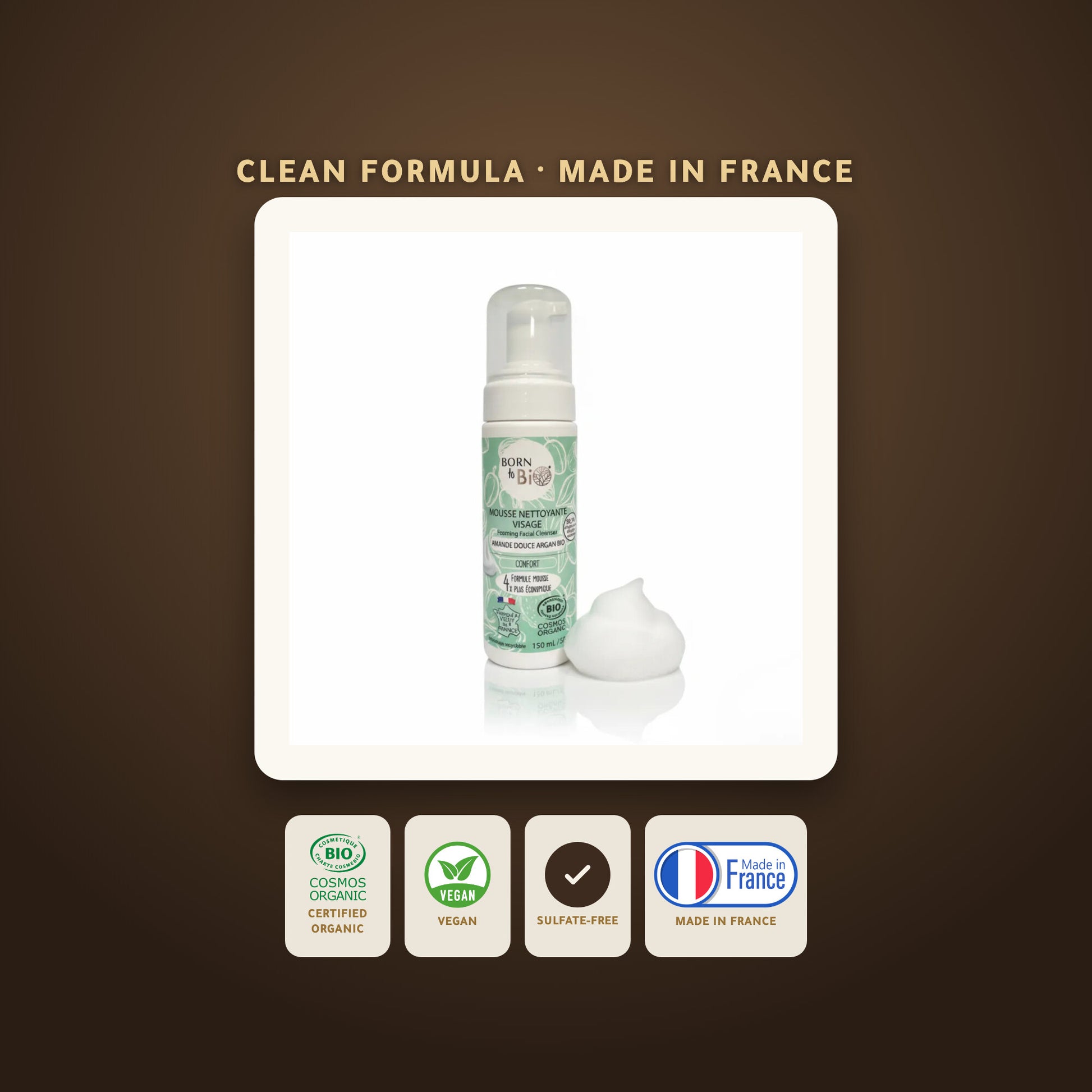 Organic Almond & Argan Face Cleansing Foam | Born to Bio Vichy – slide 6