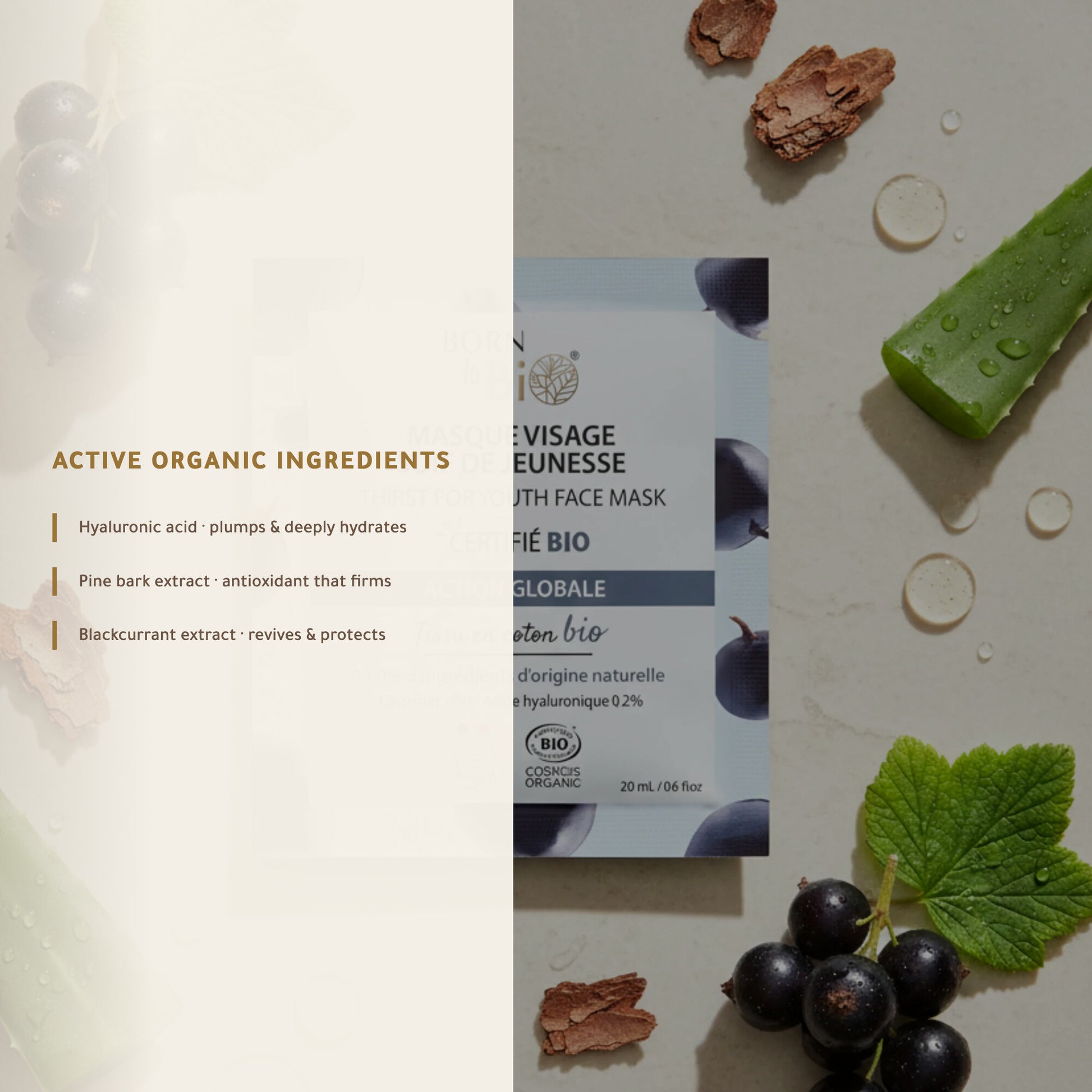 Organic Anti-Aging Cotton Face Mask – Made in Vichy, France | Born to Bio Vichy – slide 3