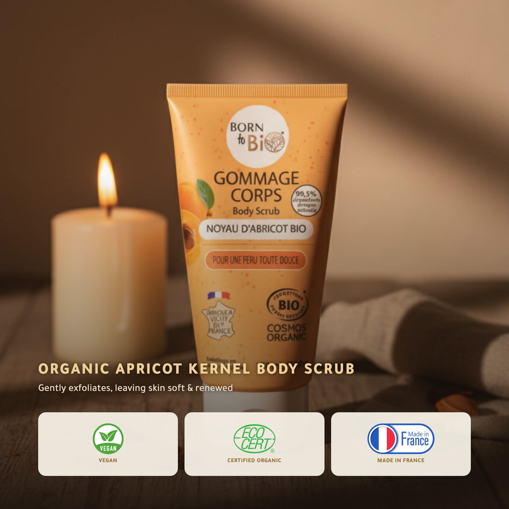 Organic Apricot Kernel Body Scrub – Certified Organic | Born to Bio Vichy – slide 1