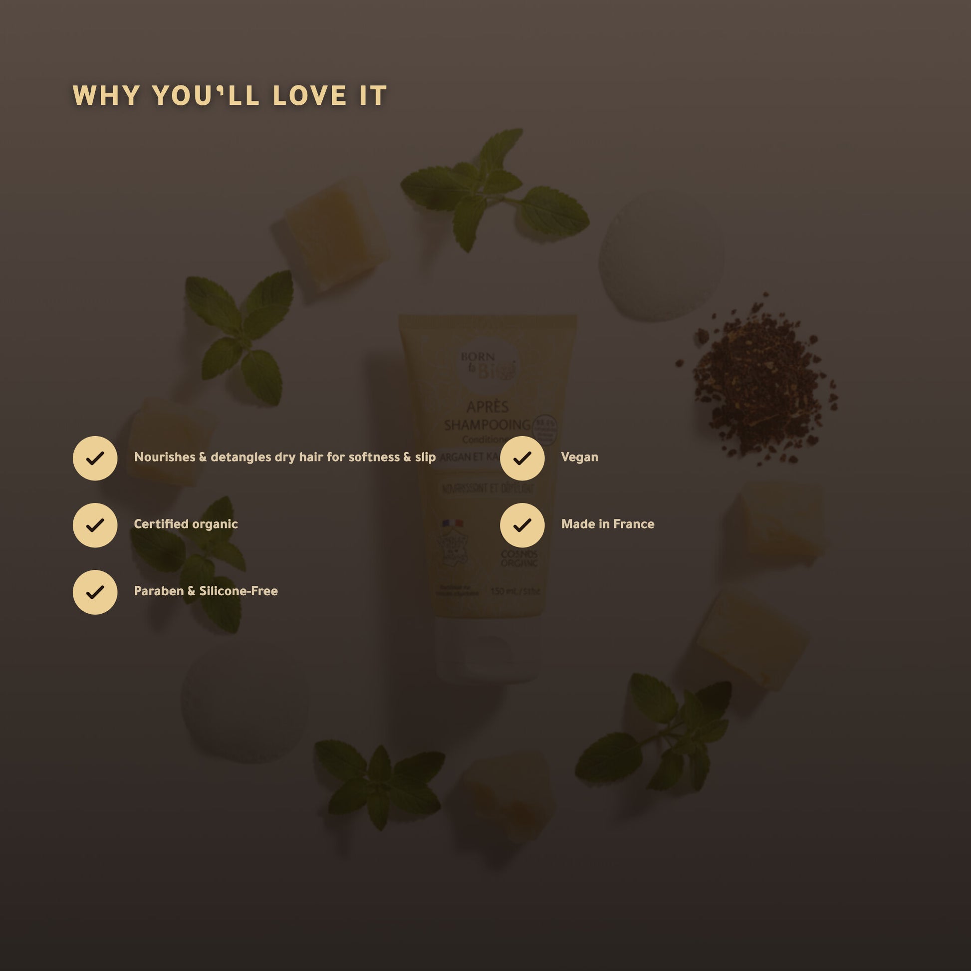 Argan & Shea Conditioner – Certified Organic | Born to Bio Vichy – slide 2