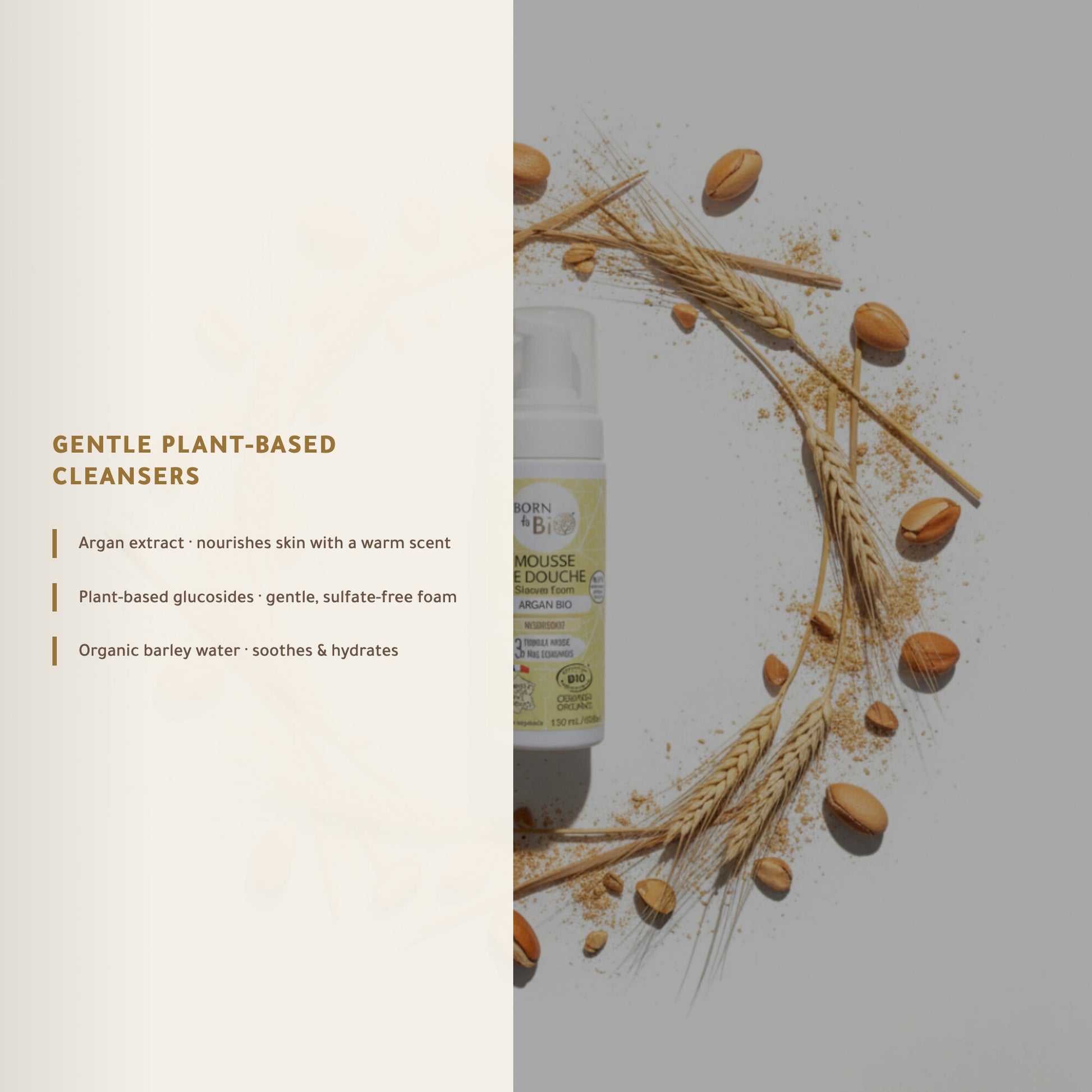 Organic Argan Shower Foam – Certified Organic | Born to Bio Vichy – slide 4