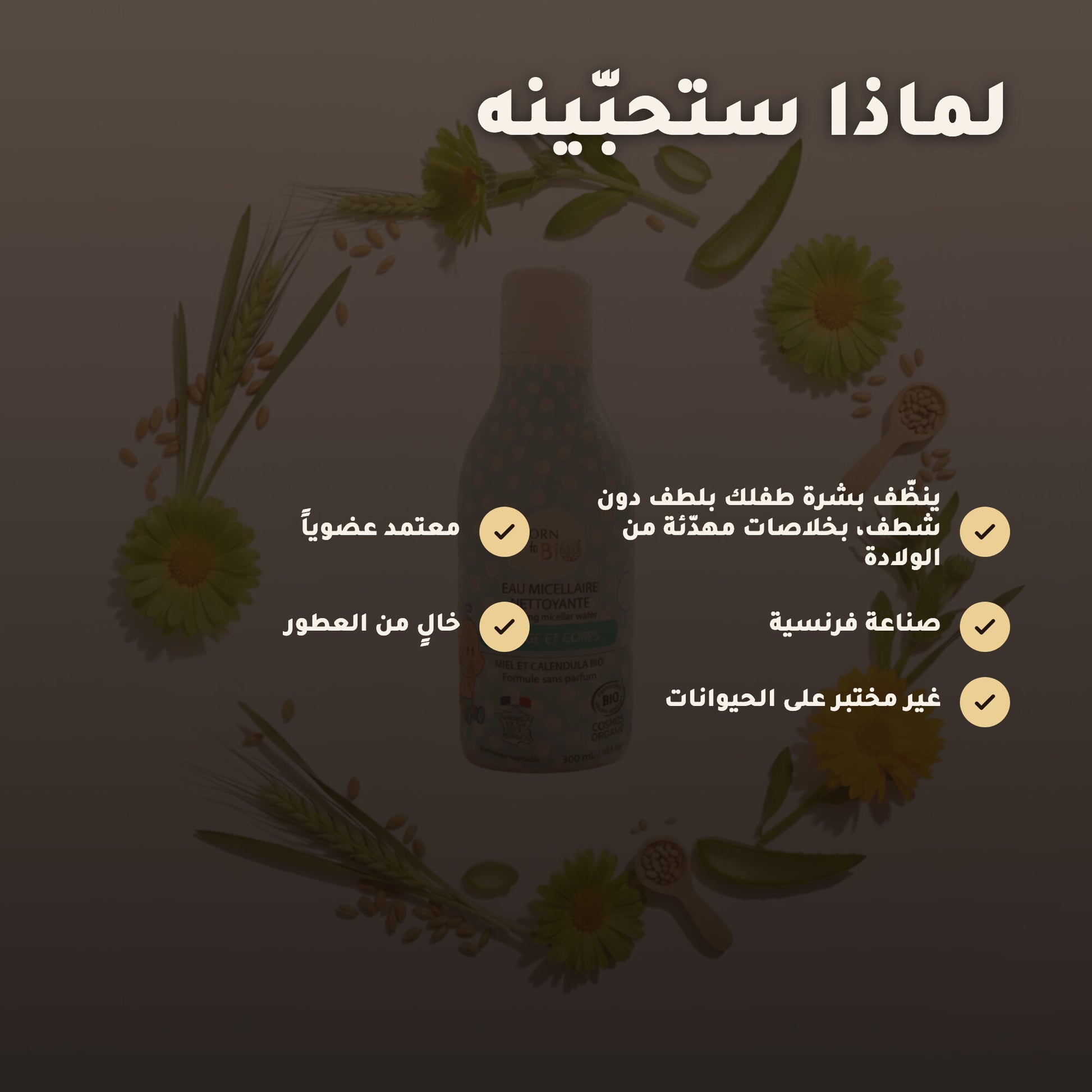 ماء ميسيلار منظّف عضوي للأطفال – مُعتمد عضويًا | بورن تو بيو فيشي – 2