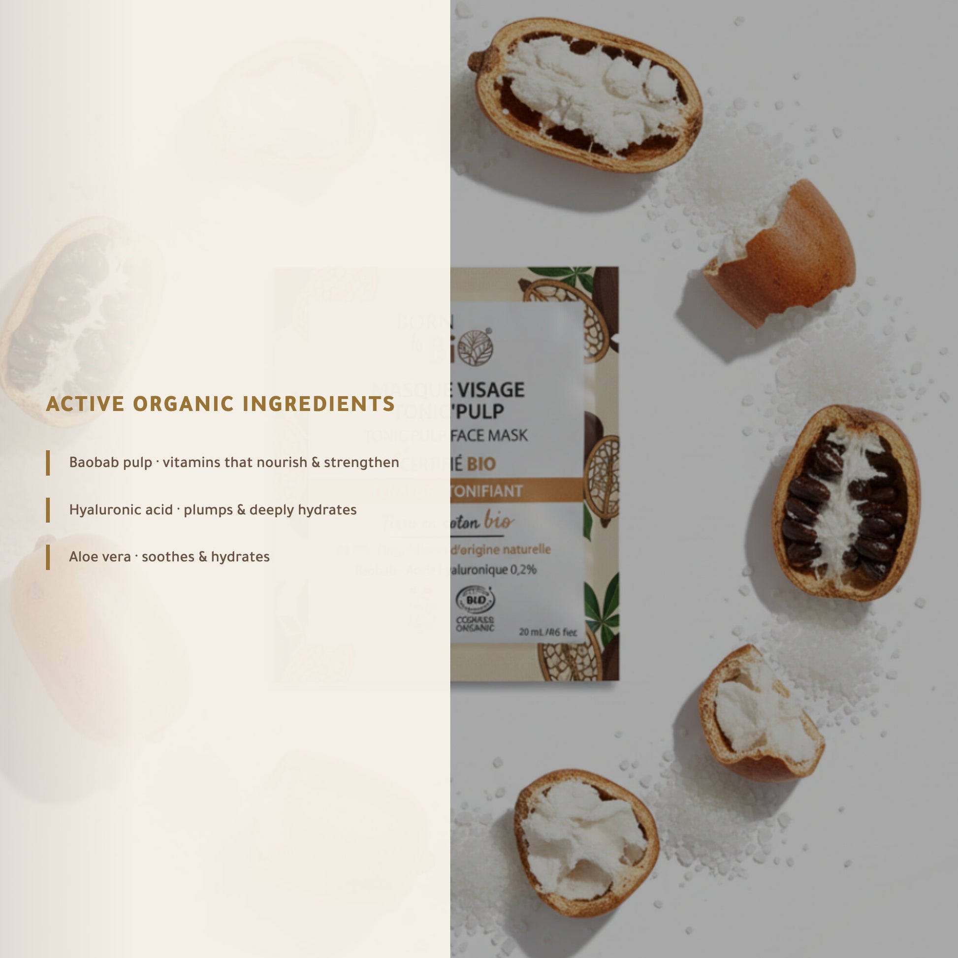 Organic Cotton Mask with Baobab Extract – Certified Organic | Born to Bio Vichy – slide 3