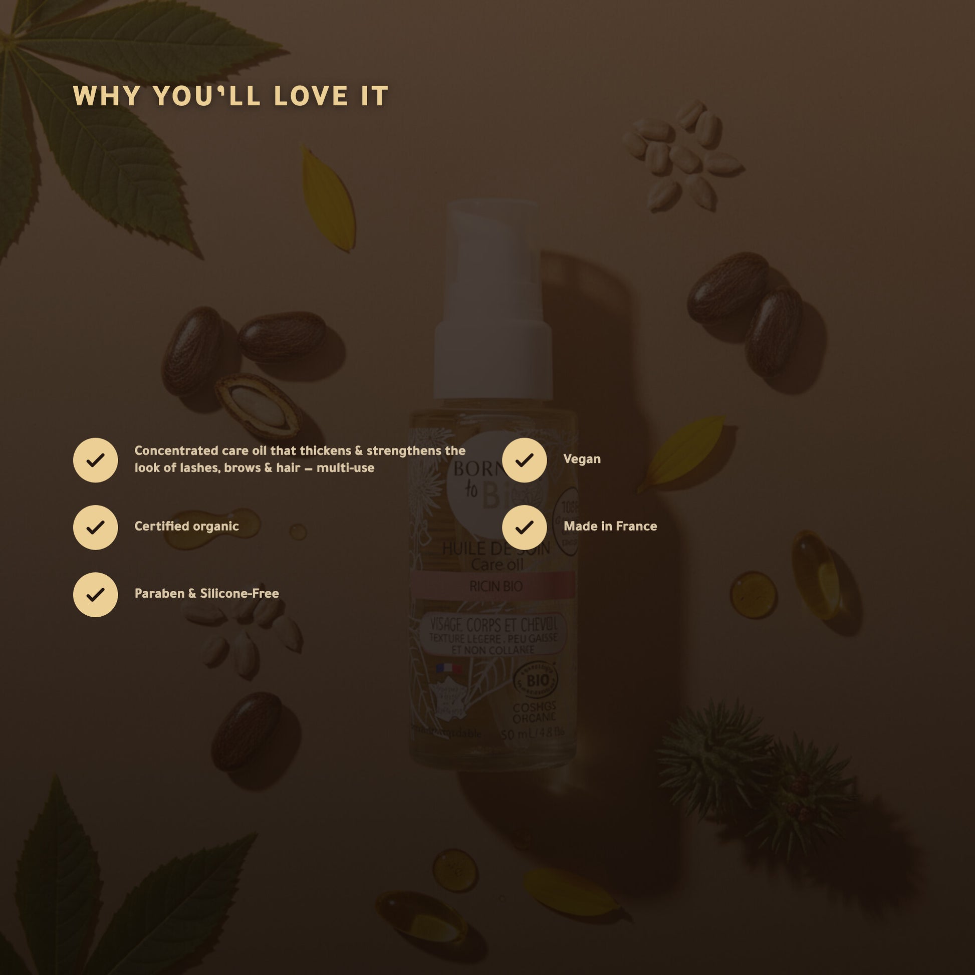Organic Castor Care Oil – Made in Vichy, France | Born to Bio Vichy – slide 2
