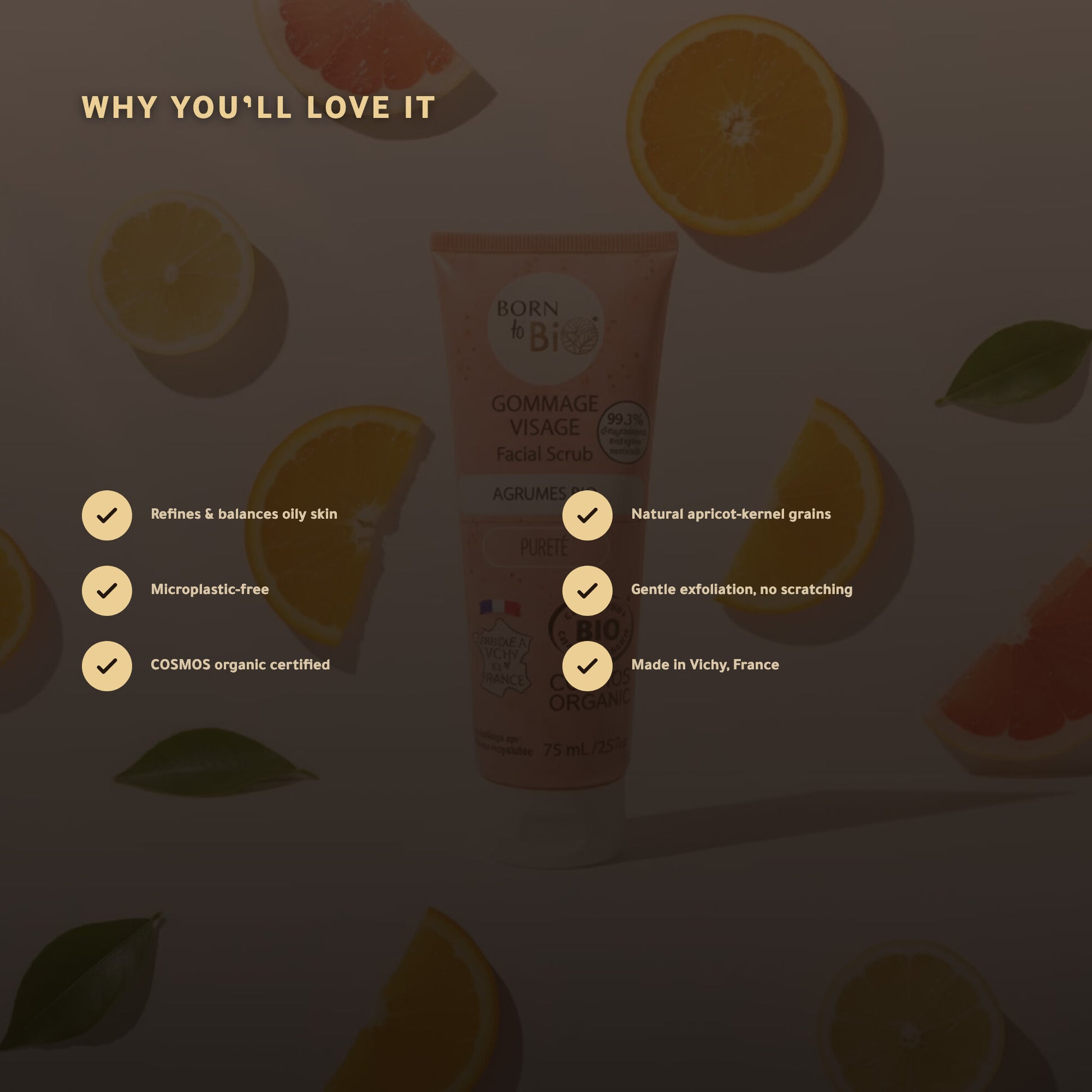 Organic Citrus Face Scrub – Made in Vichy, France | Born to Bio Vichy – slide 2