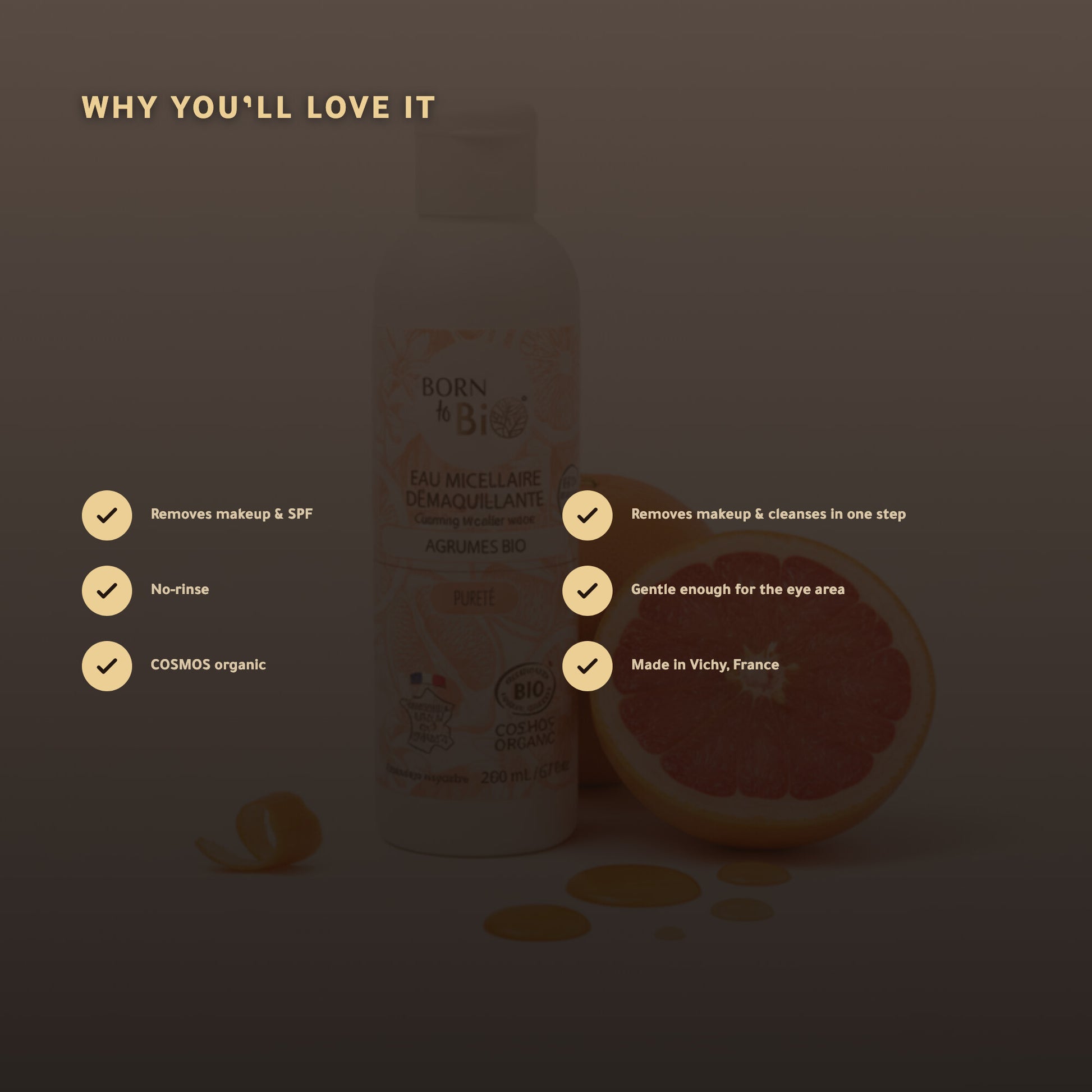 Organic Citrus Micellar Water – Made in Vichy, France | Born to Bio Vichy – slide 2